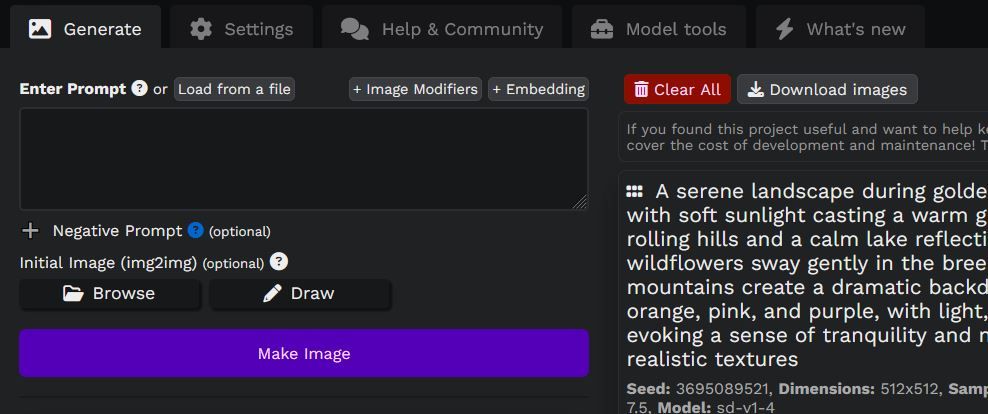 Easy Diffusion prompt interface-1