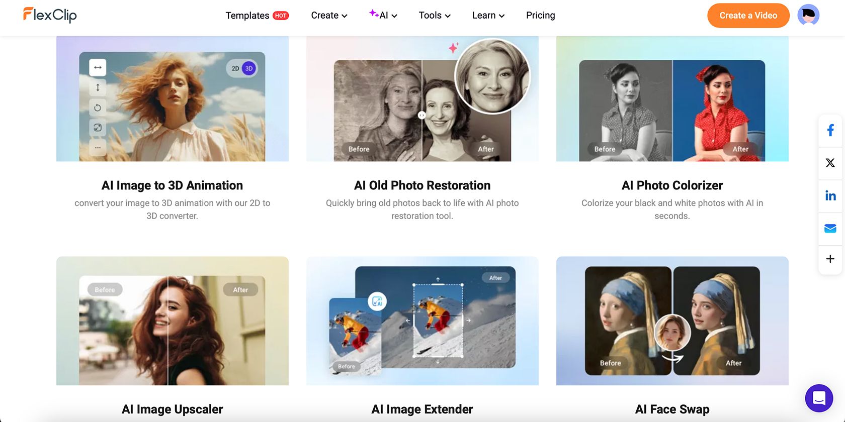 FlexClip AI Photo Tools