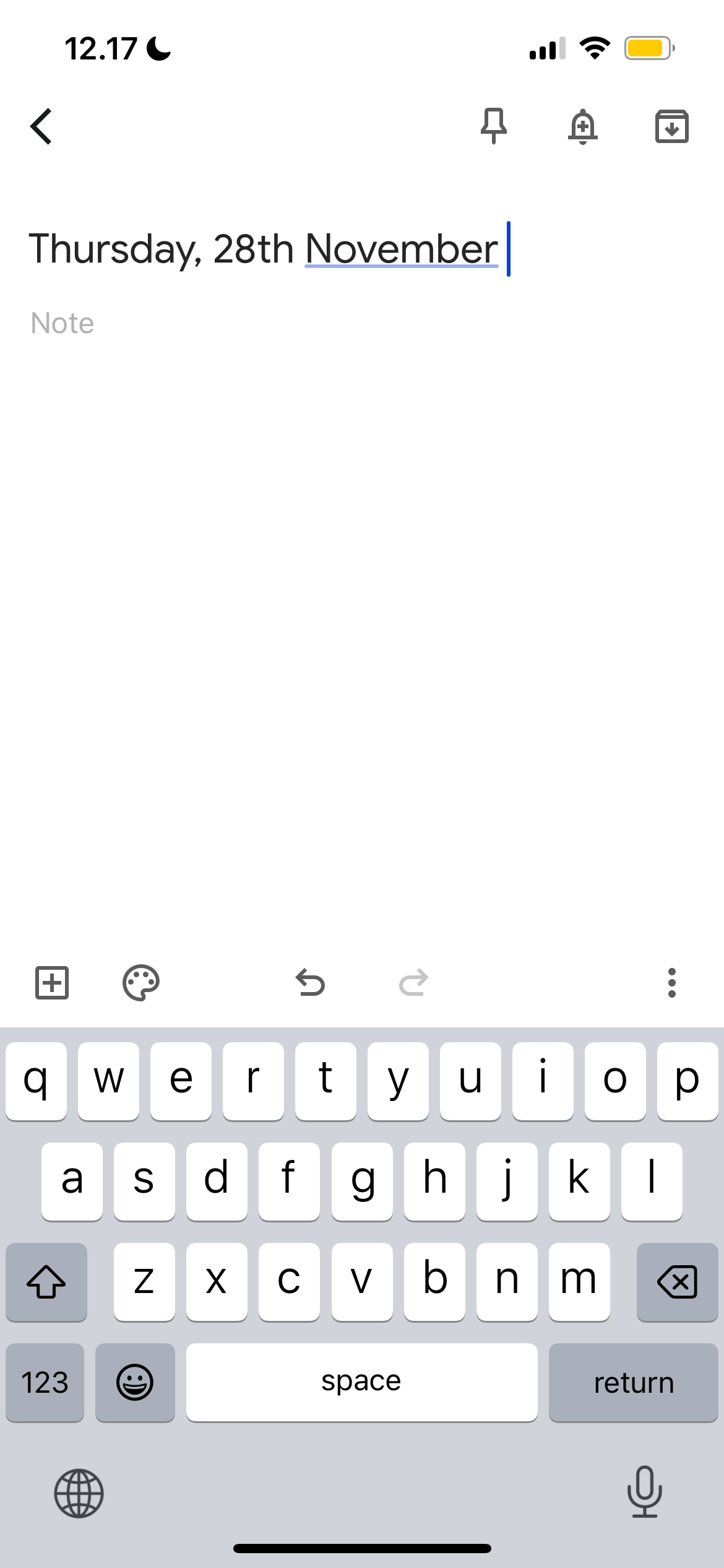 Adding a journal in the Google Keep app