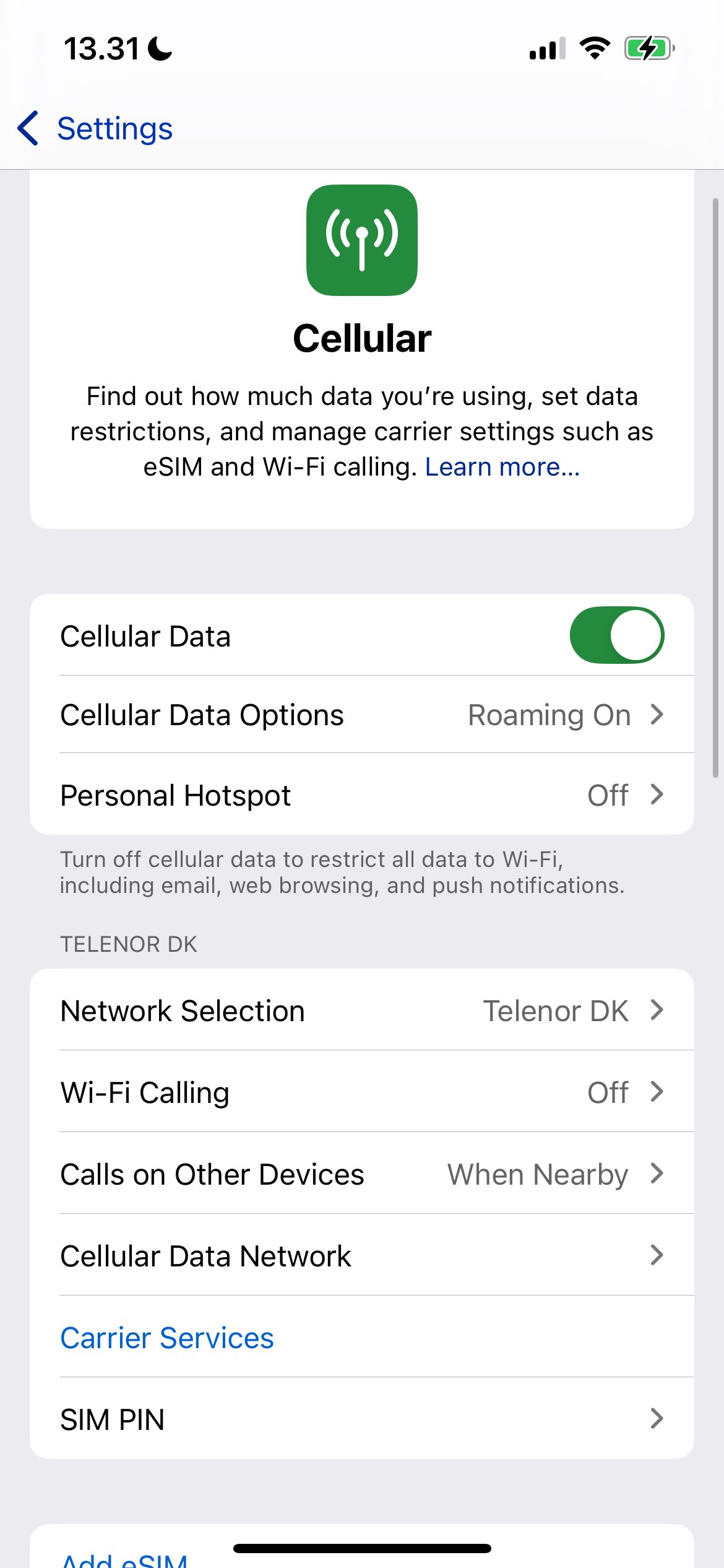 check cellular data on your iphone