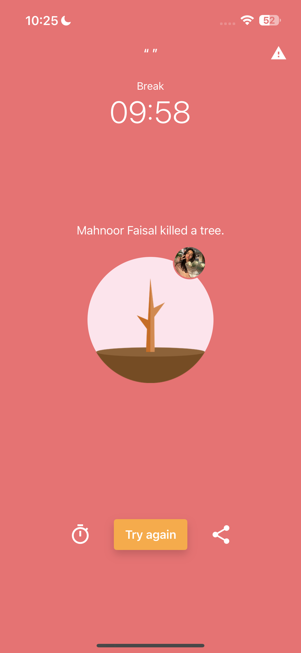 Killing a tree in the Flora app