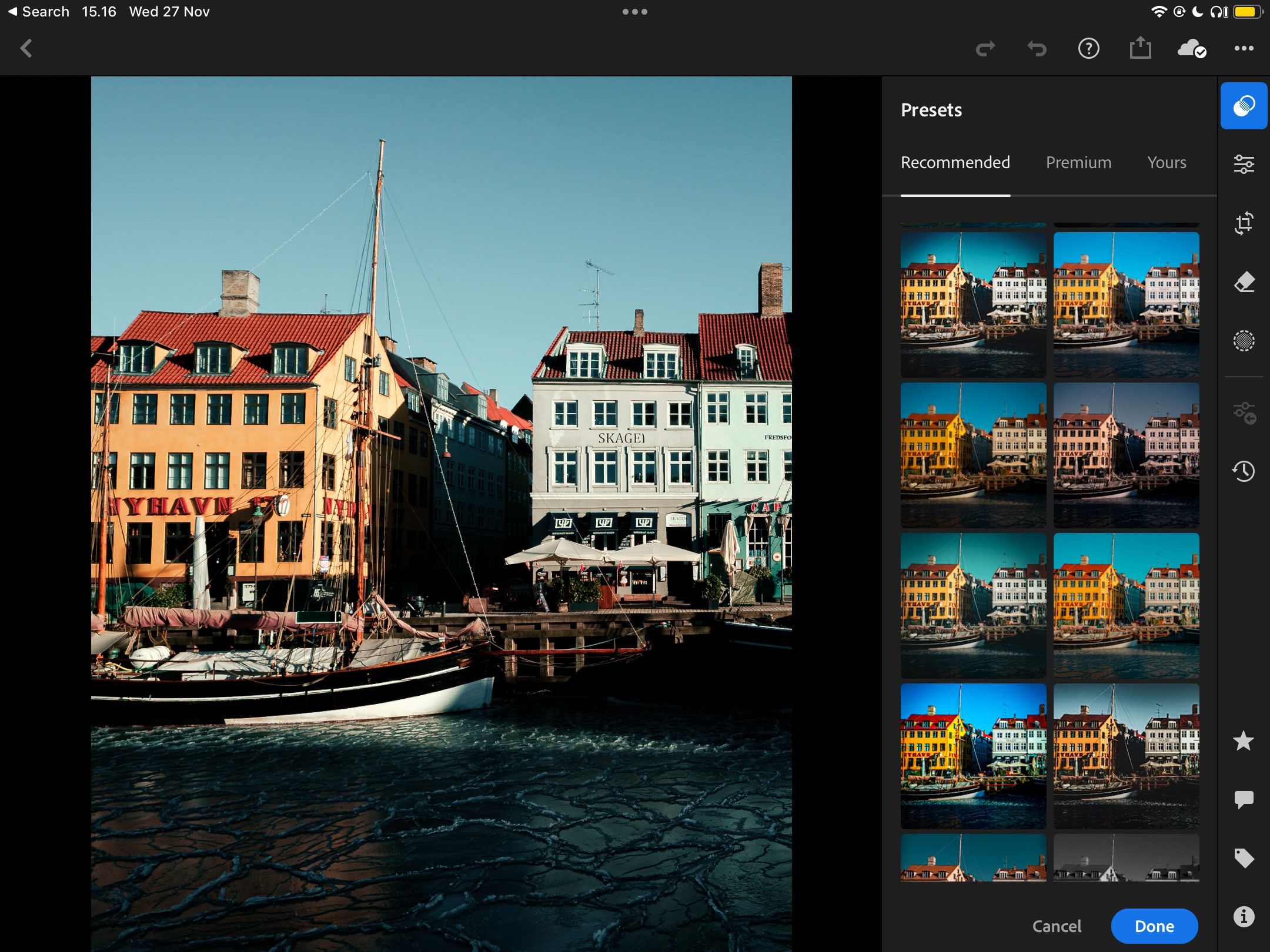 Using the Recommended Presets feature in Adobe Lightroom