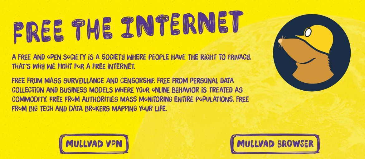 Screenshot of MullvadVPN's website outlining this company's dedication to privacy