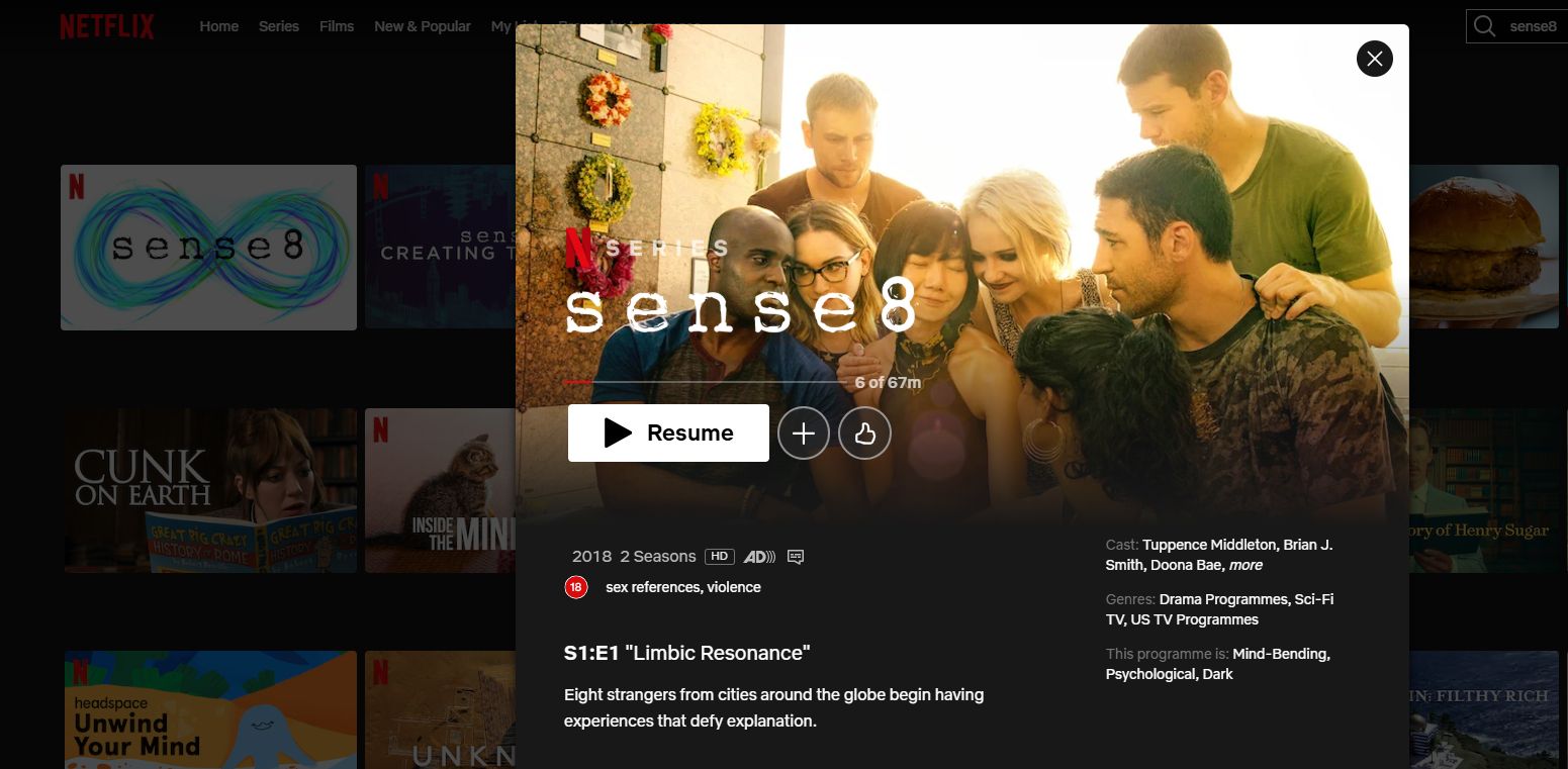 Sense8 is one of many shows that Netflix has cancelled