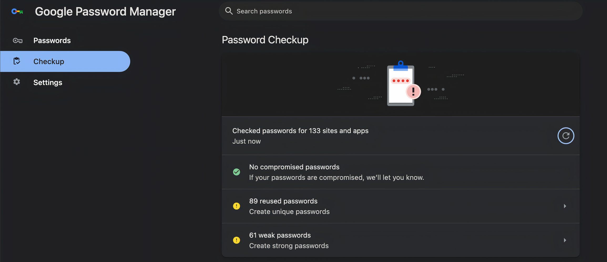 Google password audit. 