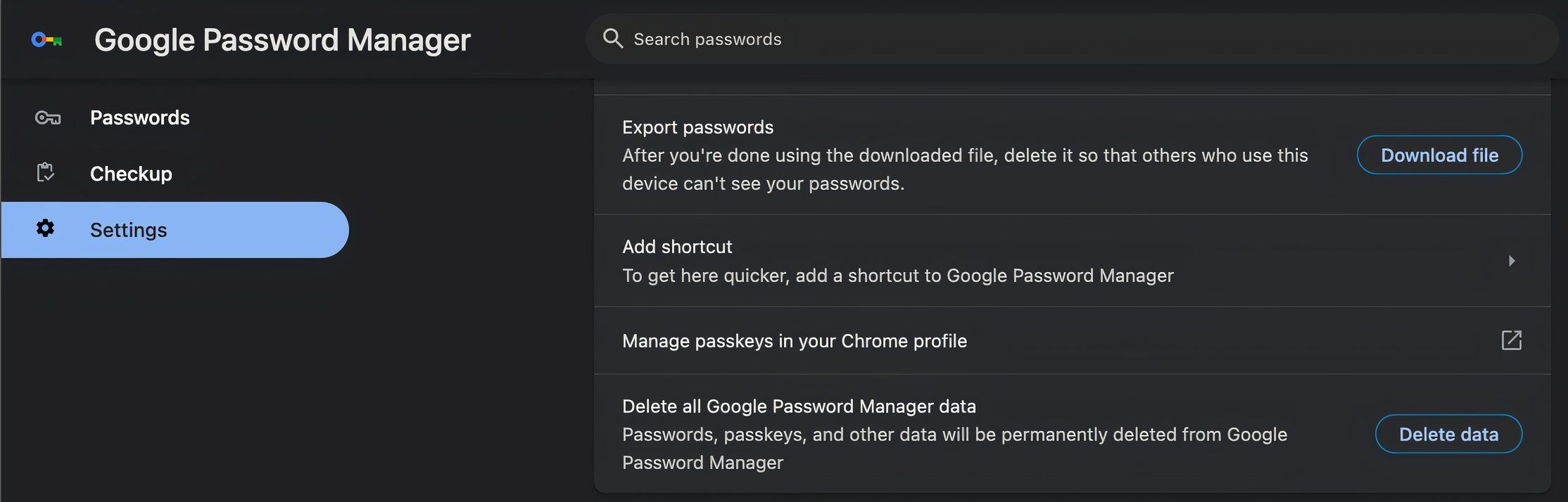 Delete passwords from Chrome password manager. 