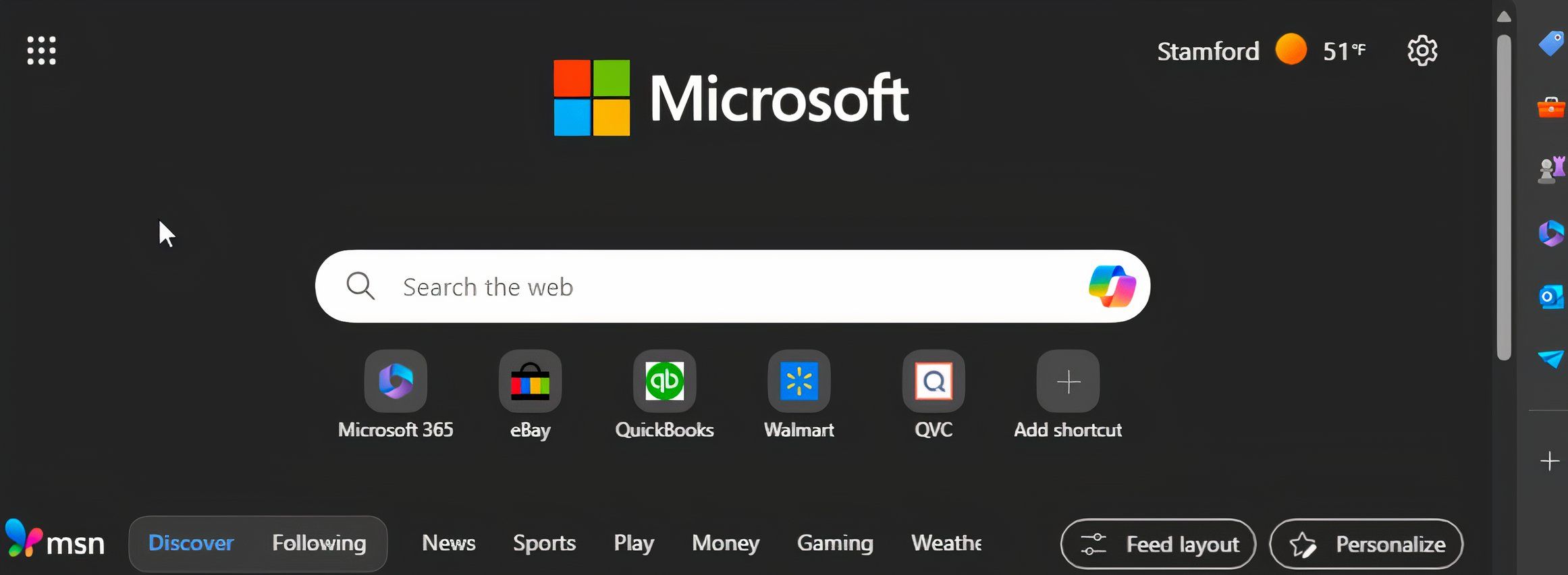 Microsoft Edge browser. 