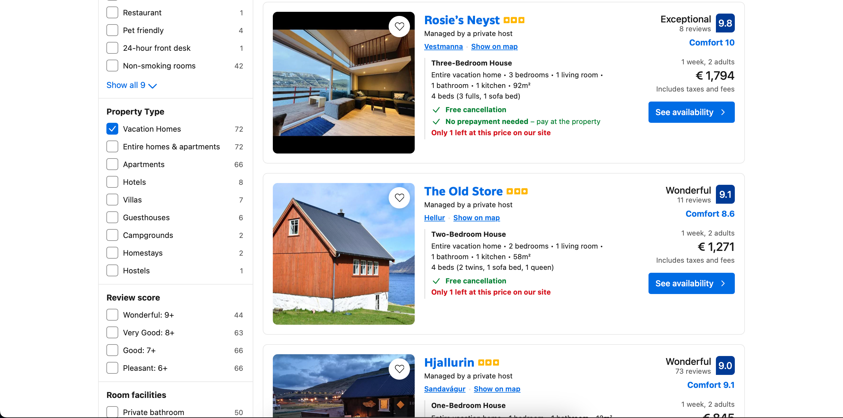 Vacation Rentals in the Booking.com App