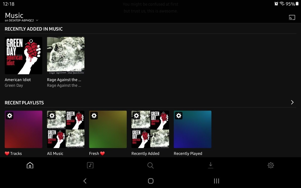 streaming music in plexamp via remote access to plex media server