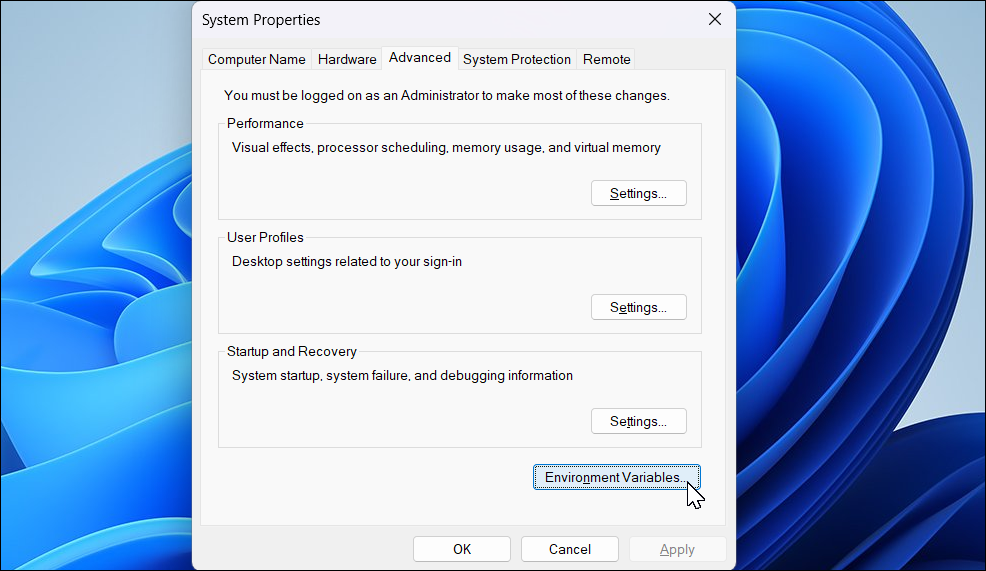 system properties dialog open in Windows 11 desktop-1