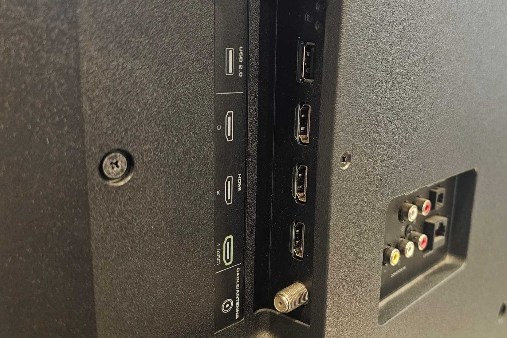 usb, hdmi, and rca ports at the back of vizio smart television