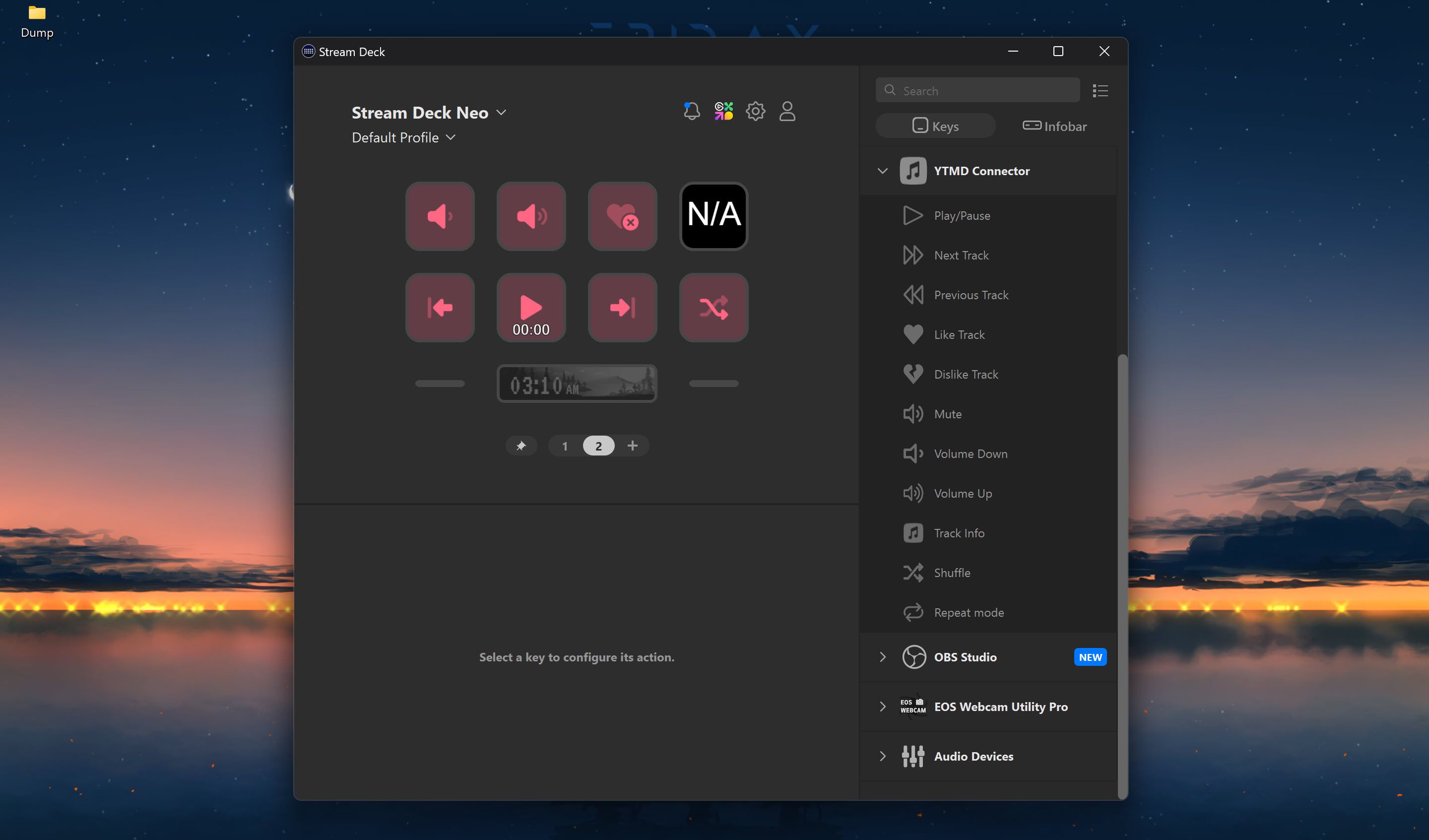 The YTMD Stream Deck plugin on a Windows desktop