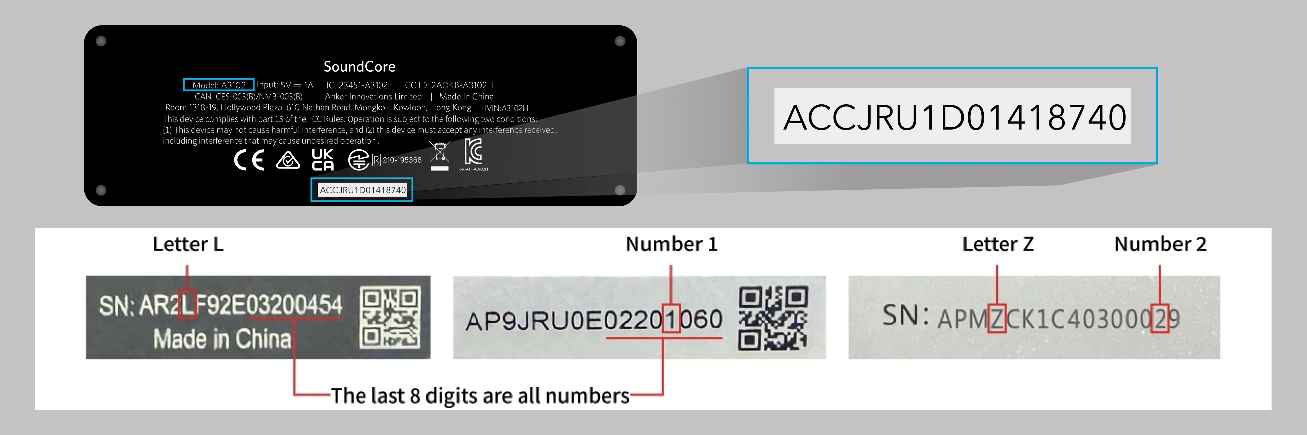 Anker speaker serial number location