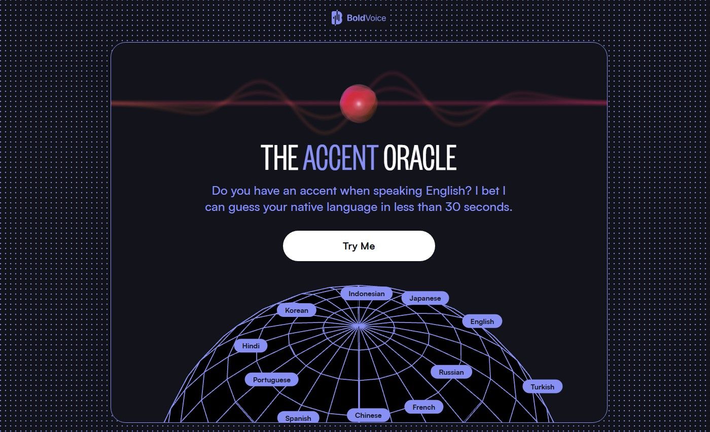 BoldVoice Accent Oracle home screen