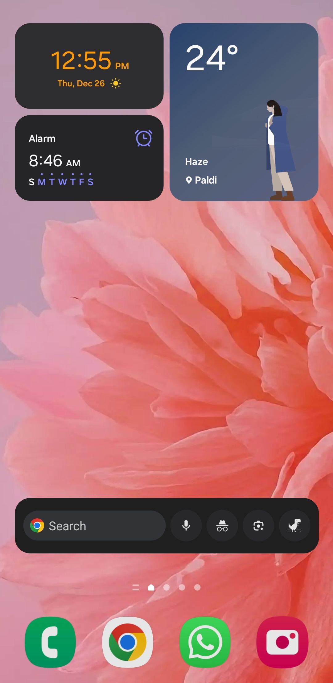 Chrome shortcuts widget on Android home screen