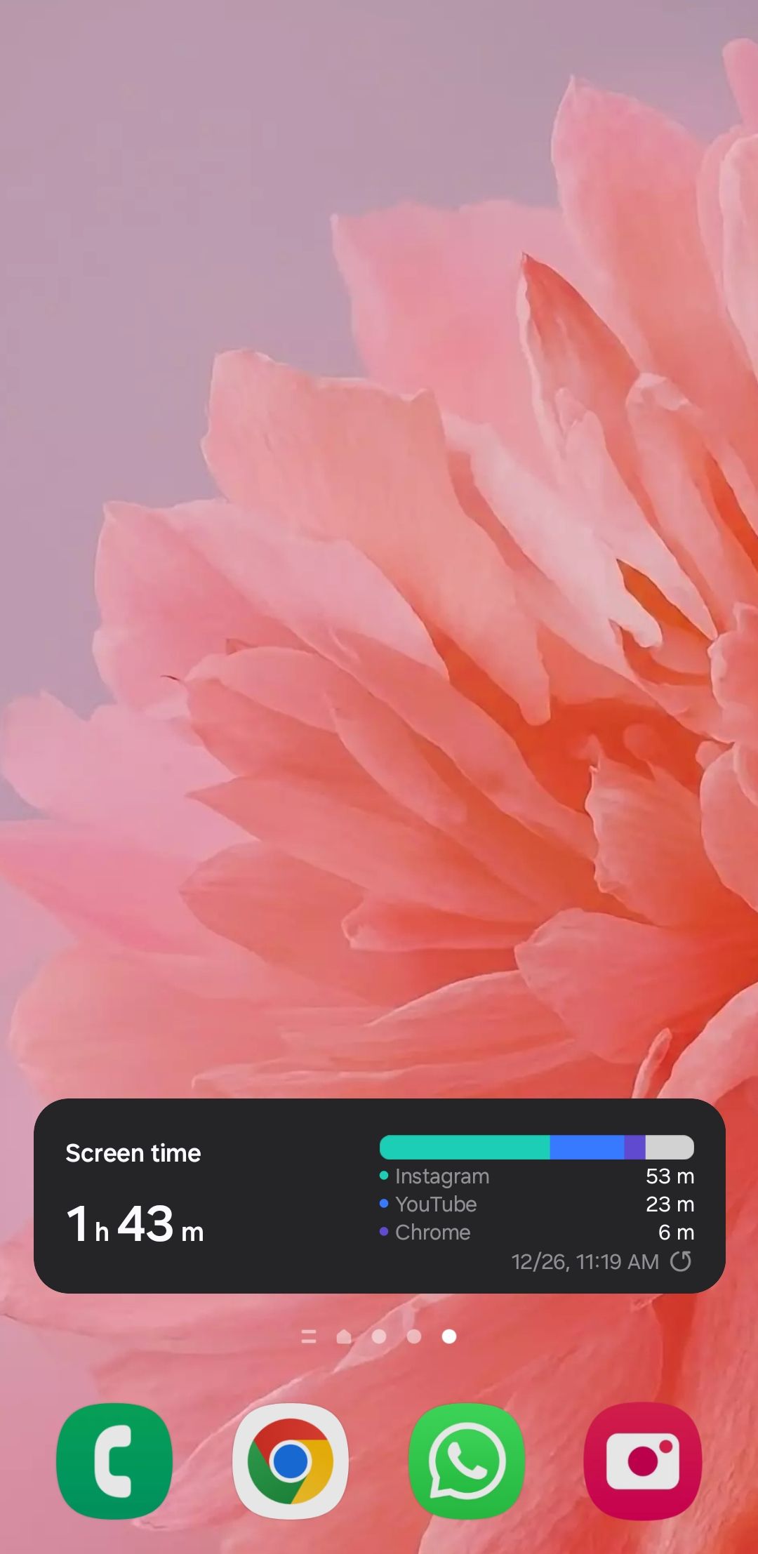 Digital wellbeing widget on Android home screen