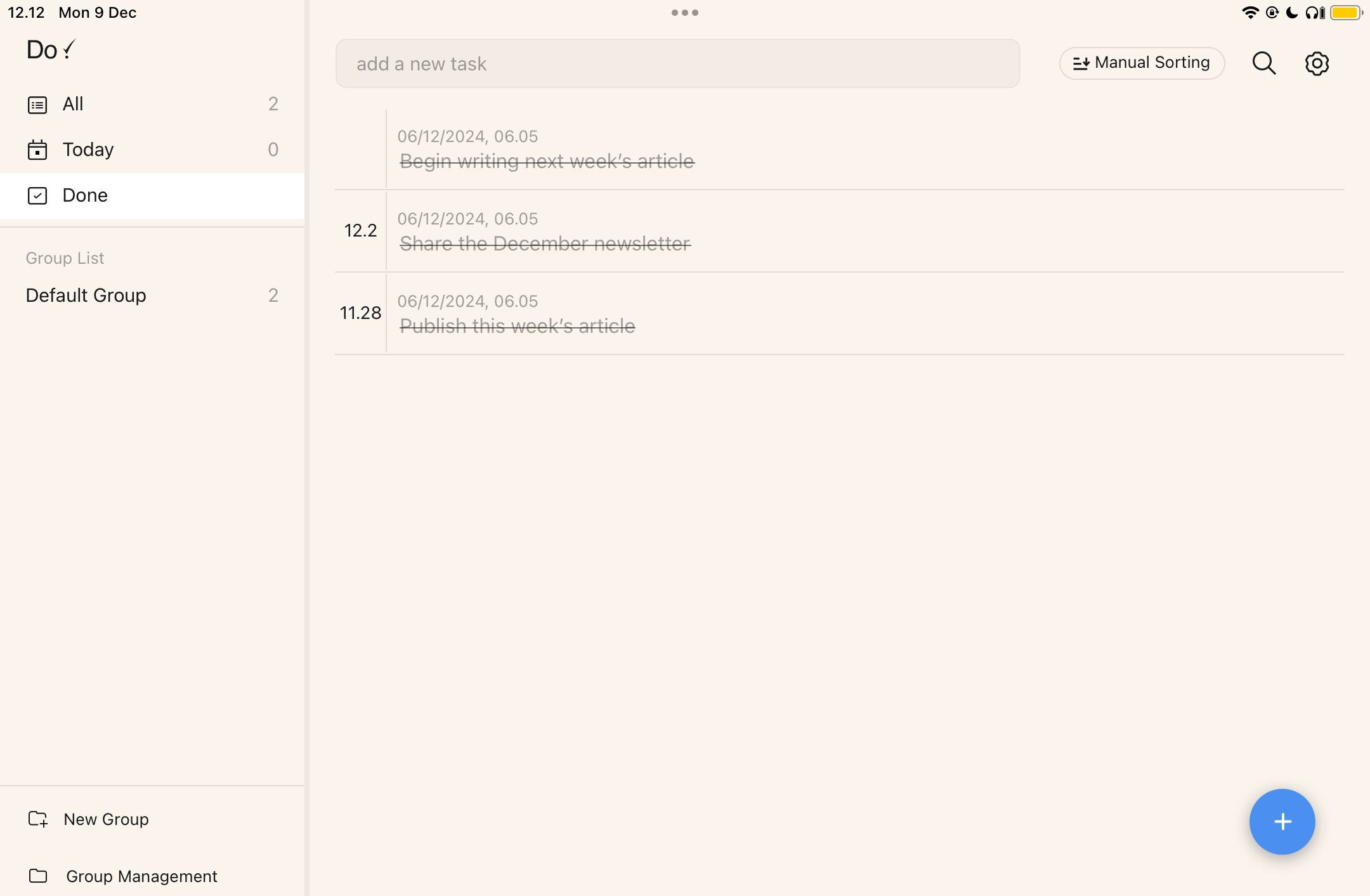 A list made in the Do! App