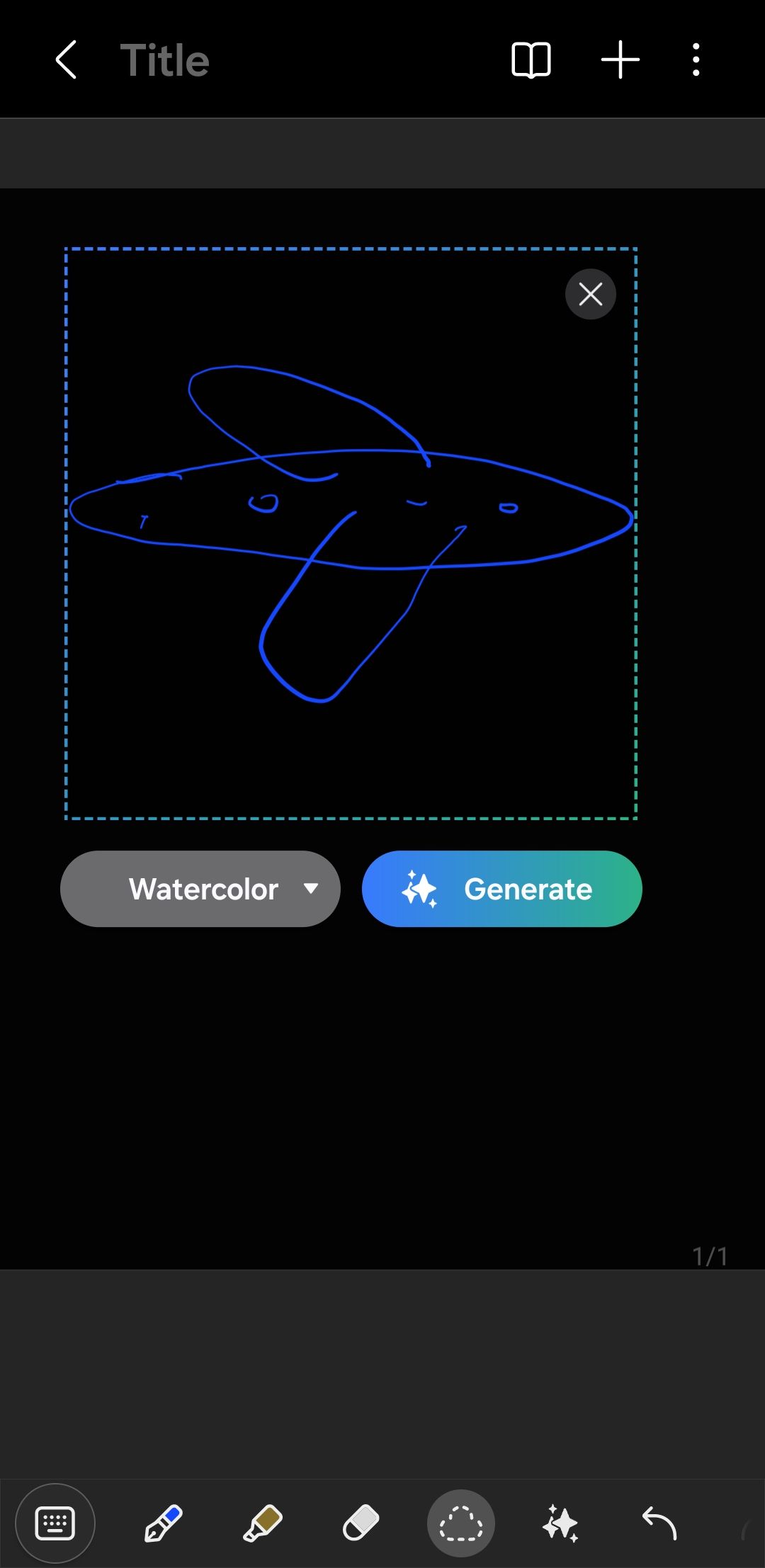 Drawing in Samsung Notes app