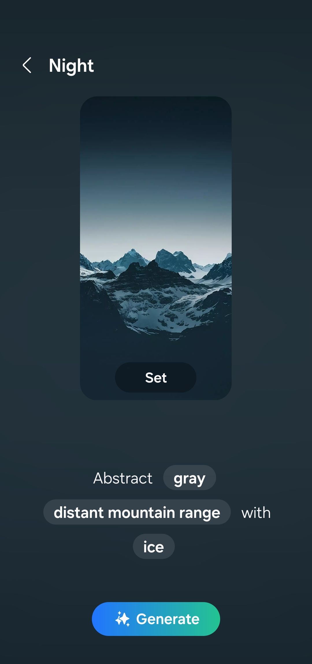 Generative wallpaper prompt on Samsung phone