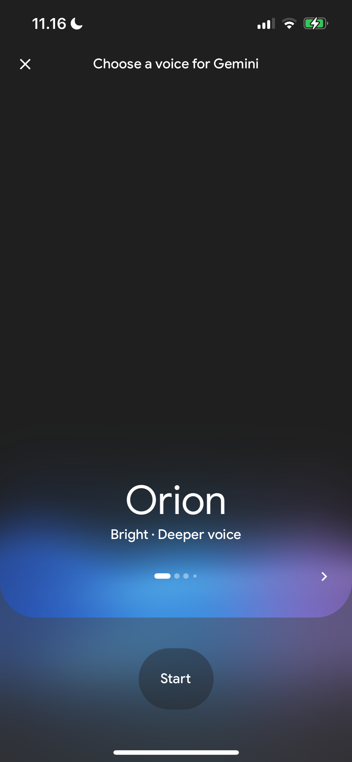The voice of Orion in Google Gemini