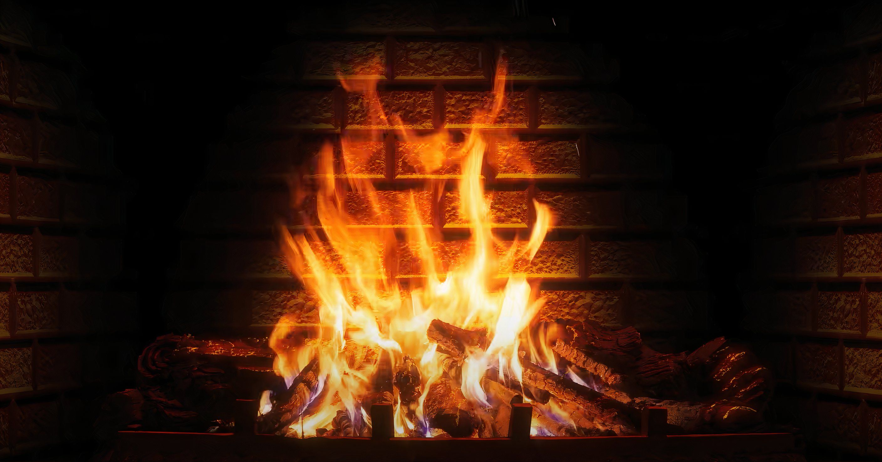 A fireplace on the Instrumental Christmas Music and Crackling Fire playlist.