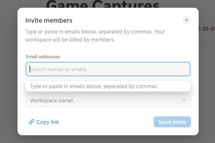 I invite team members on Notion.