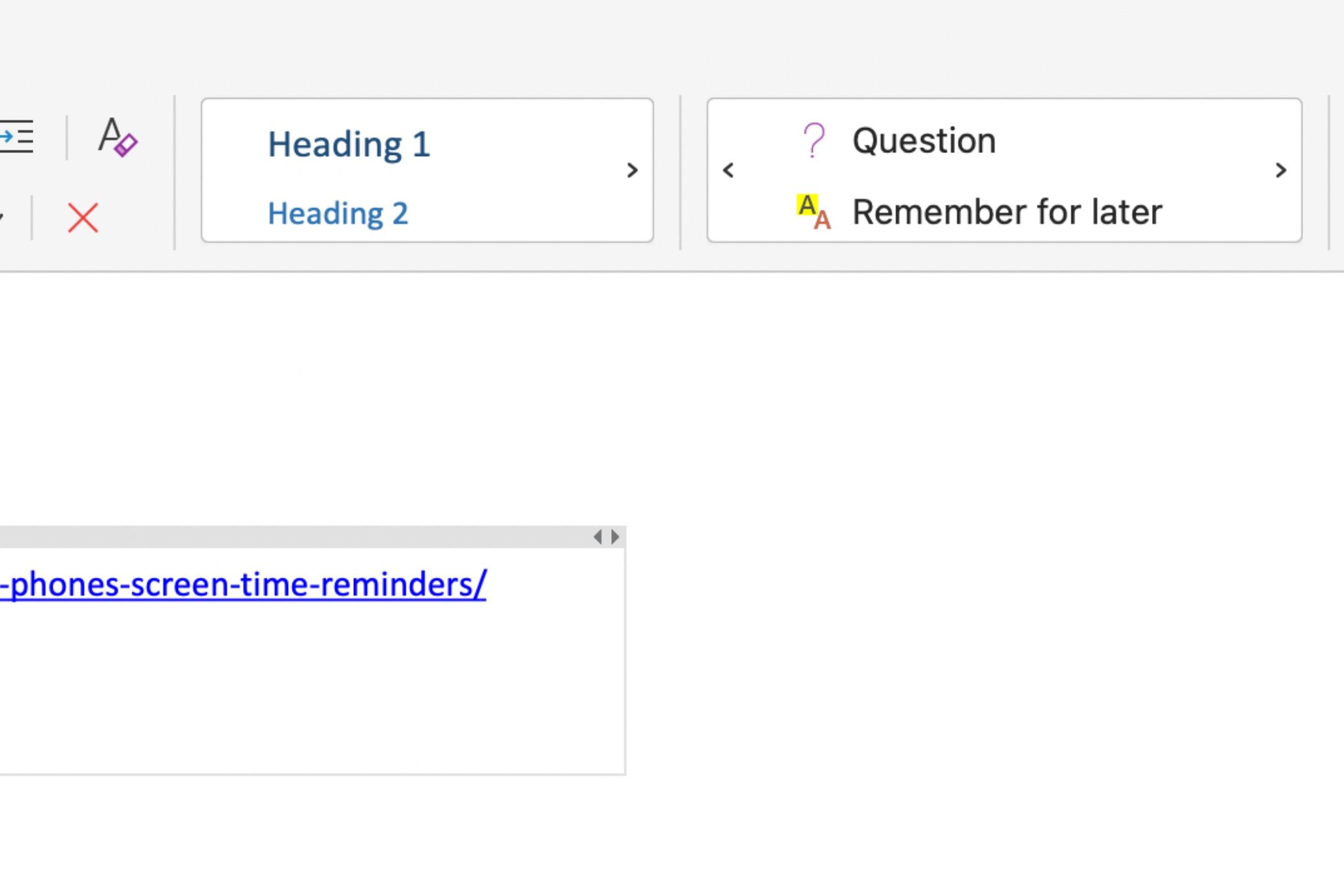 Select Remember for Later in the OneNote app