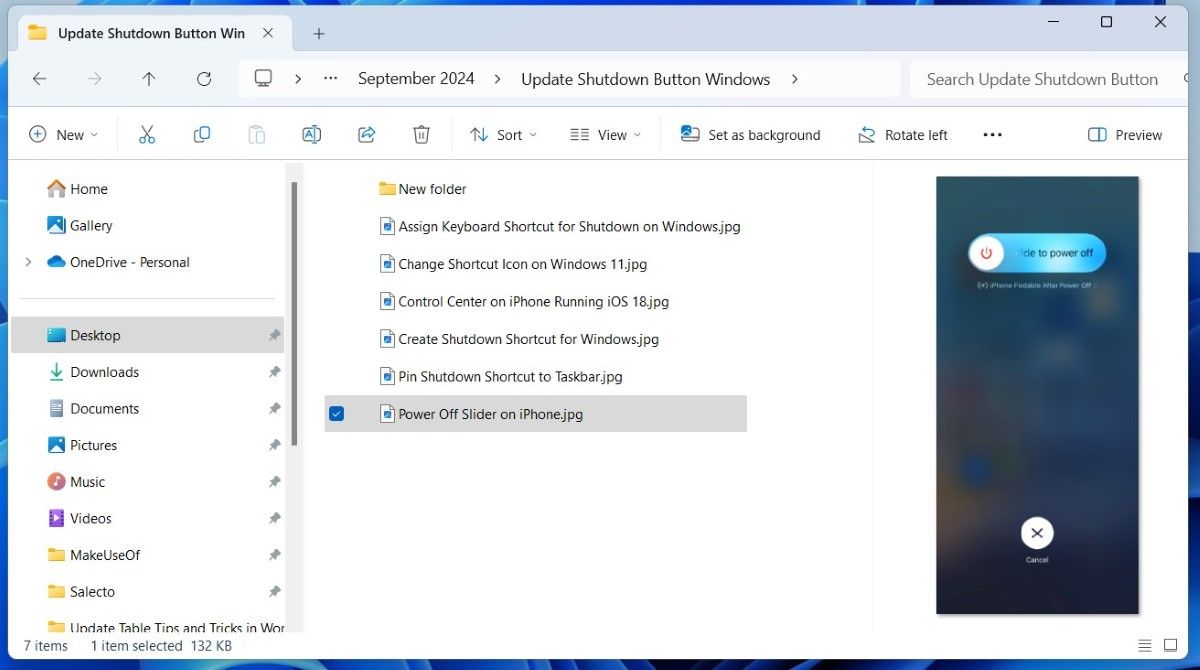 Preview Pane in Windows 11 File Explorer