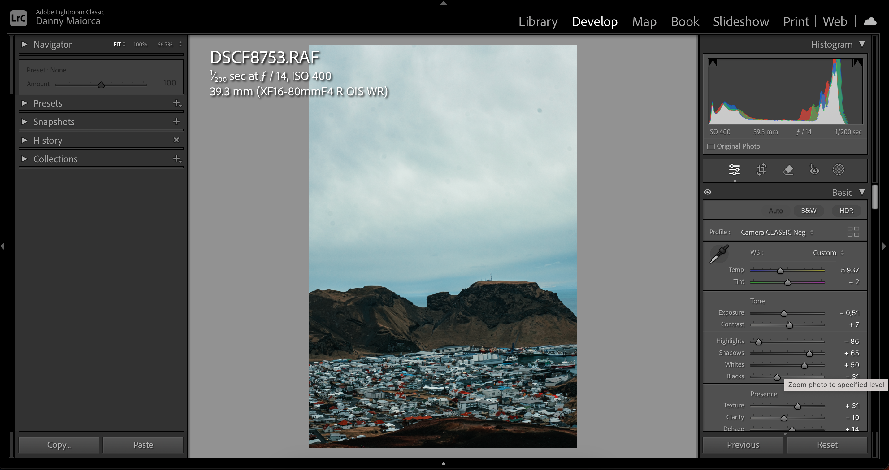 Цвета в автоматически улучшенной фотографии в Lightroom
