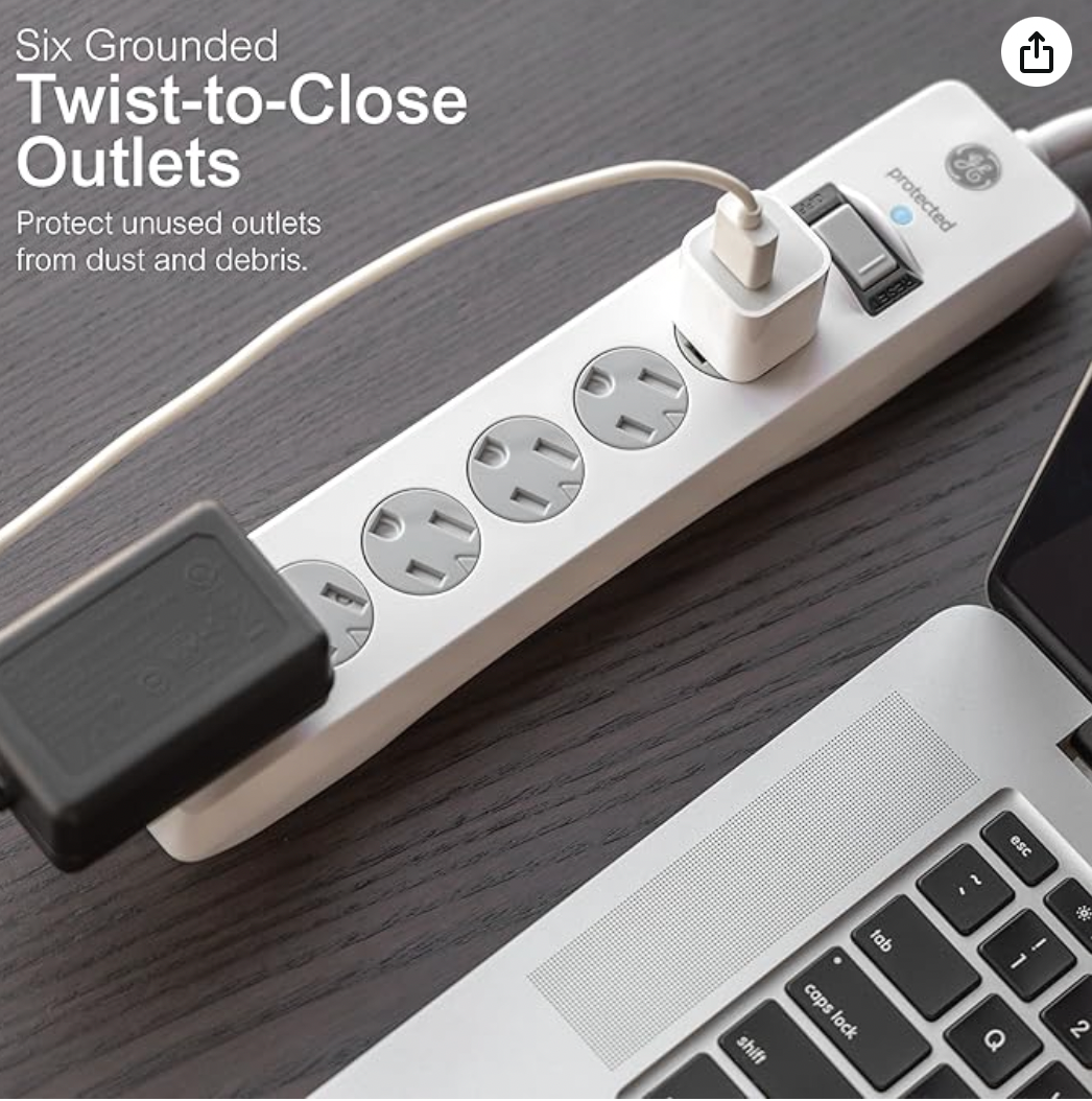 GE Power Strip with six outlets