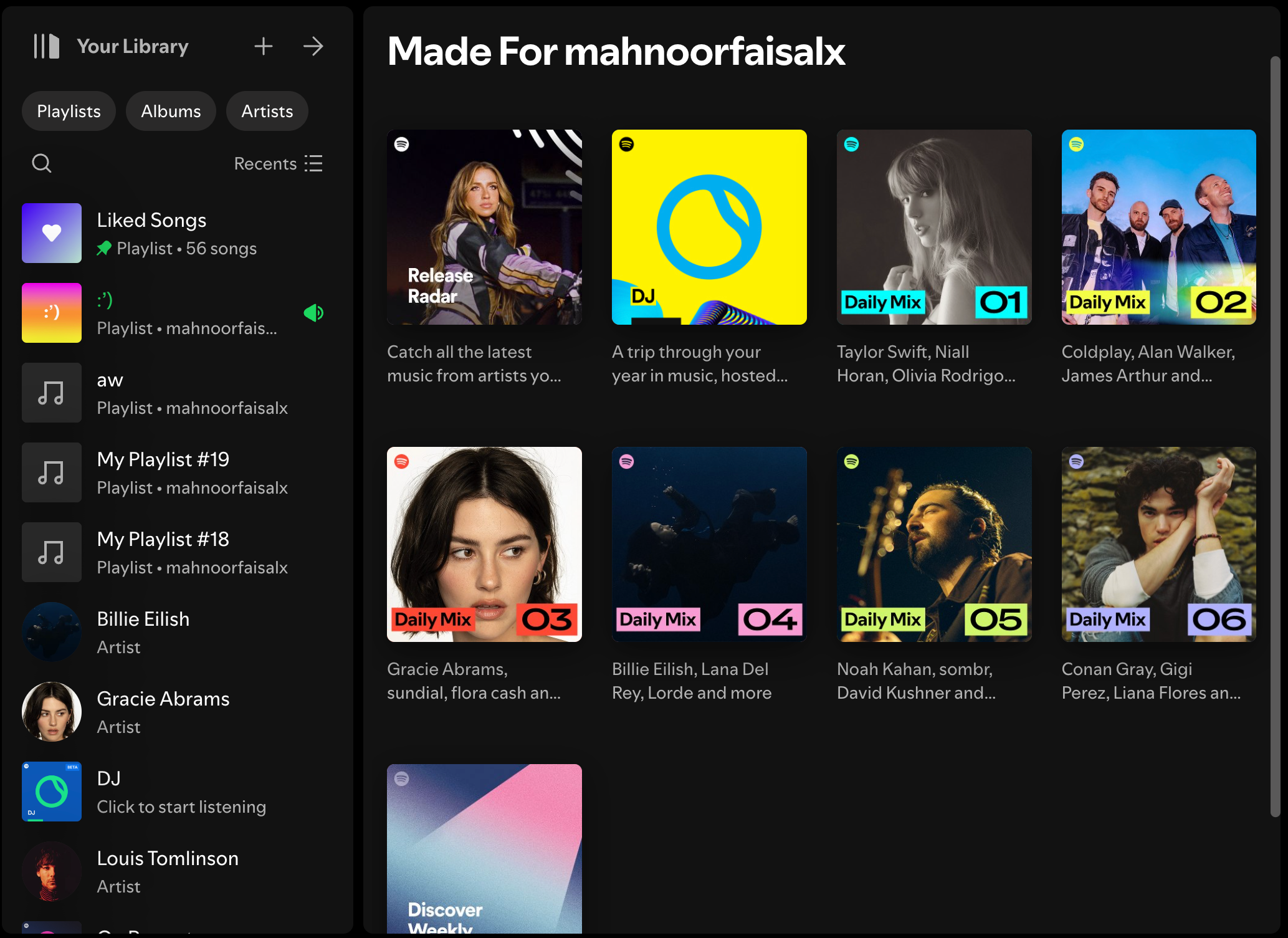 Spotify Made for You playlists