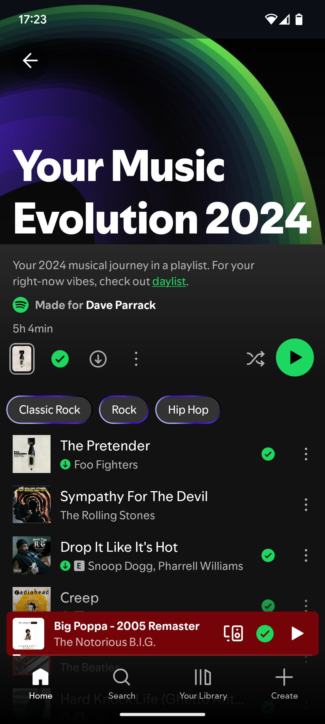 Spotify Wrapped music evolution playlist