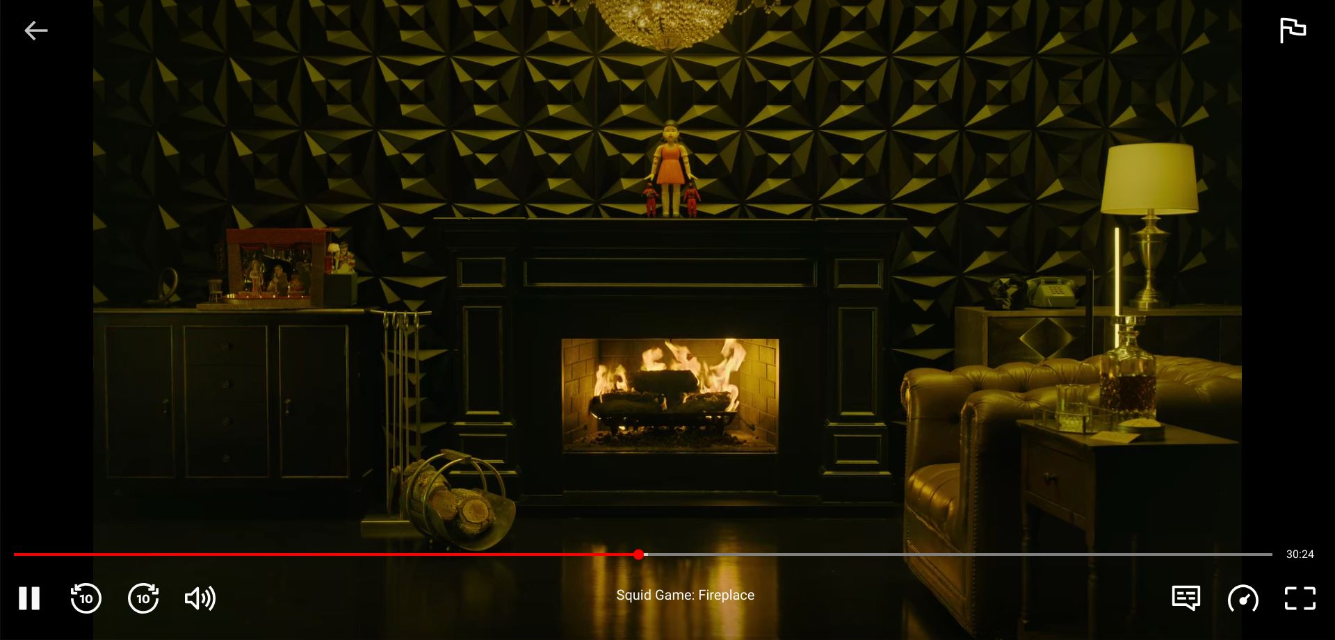 The Squid Game fireplace video