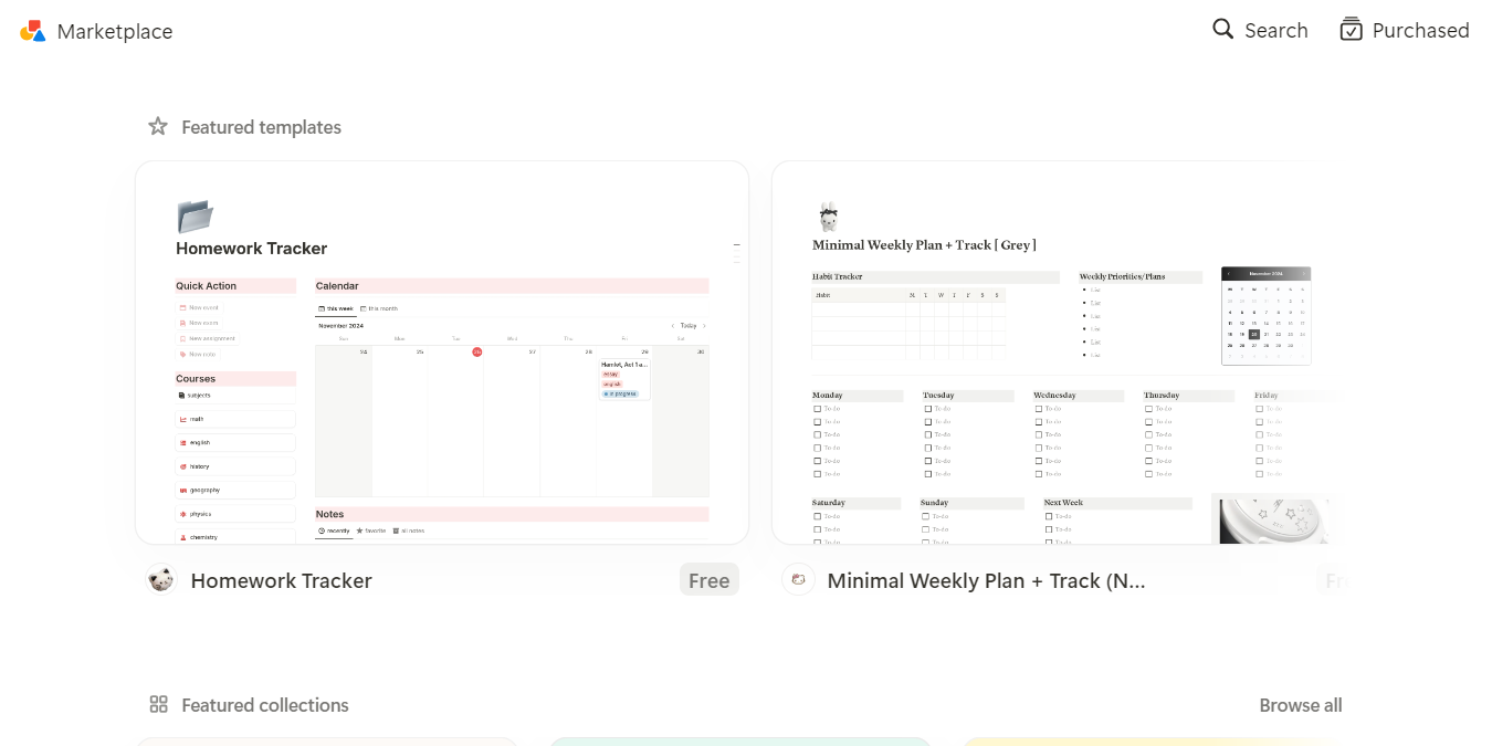 The model market in Notion.