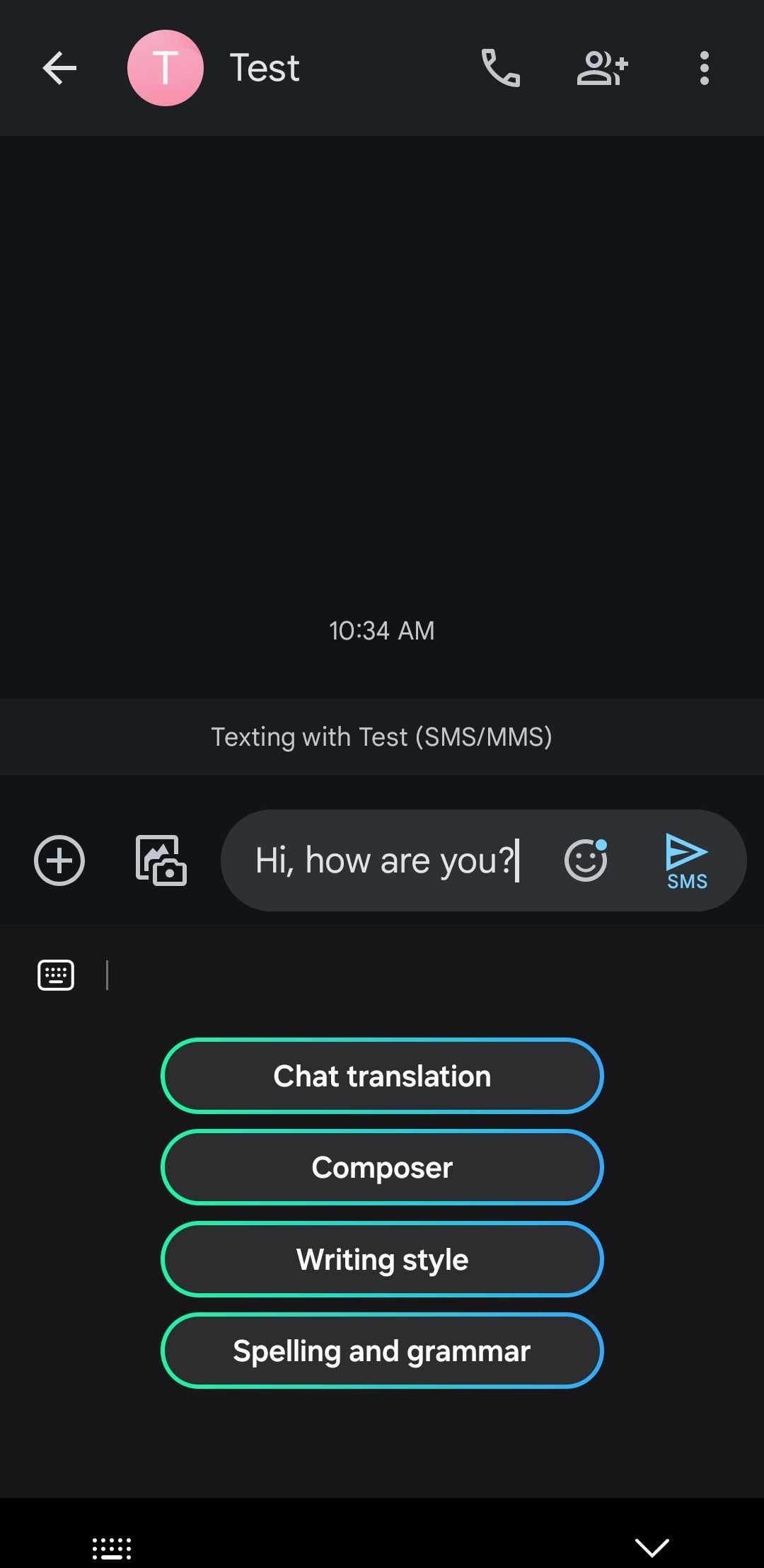 Translation in Samsung keyboard on Galaxy phone