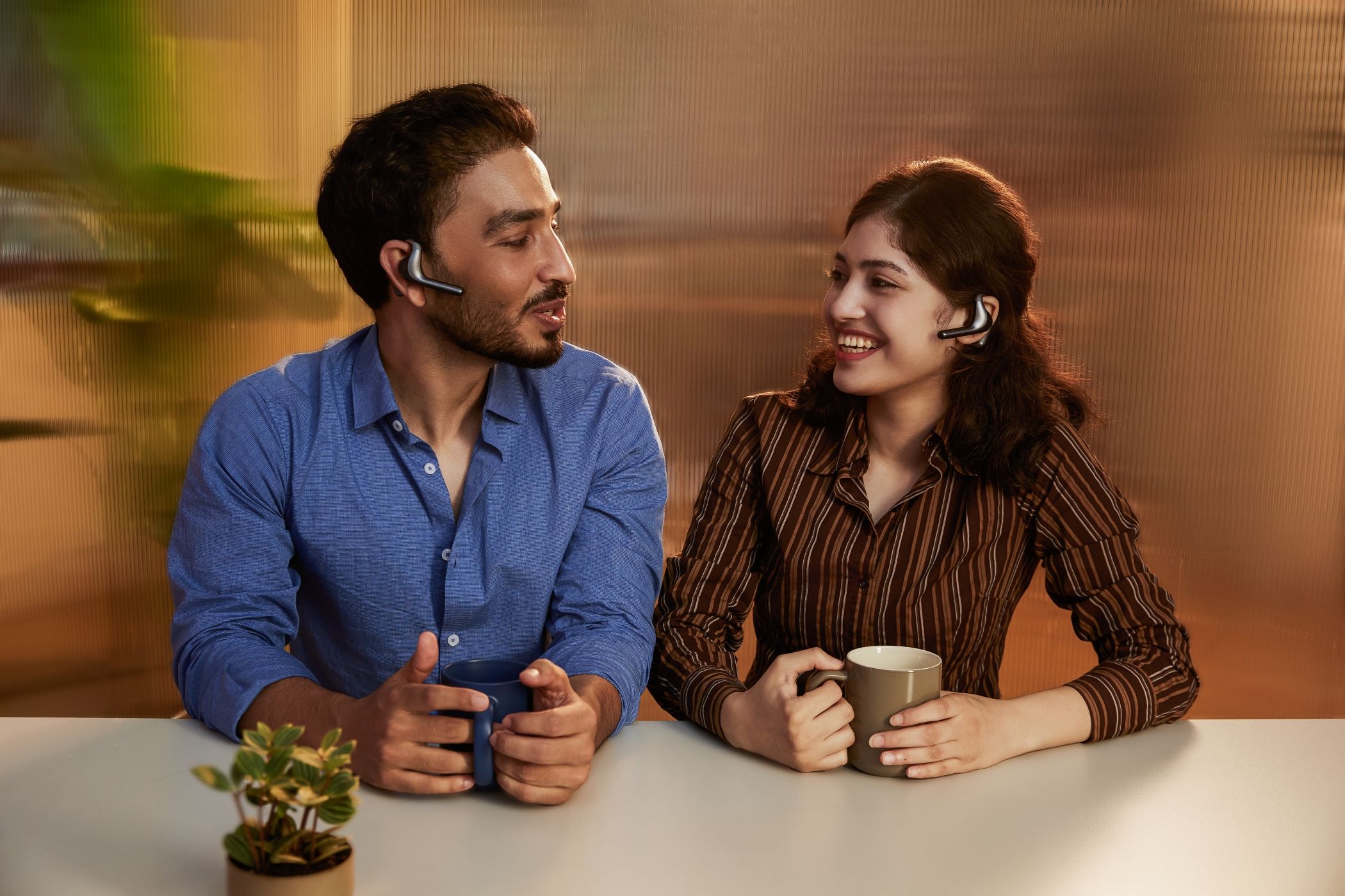 A Couple Conversing Using the Timekettle W4 Pro Earbuds