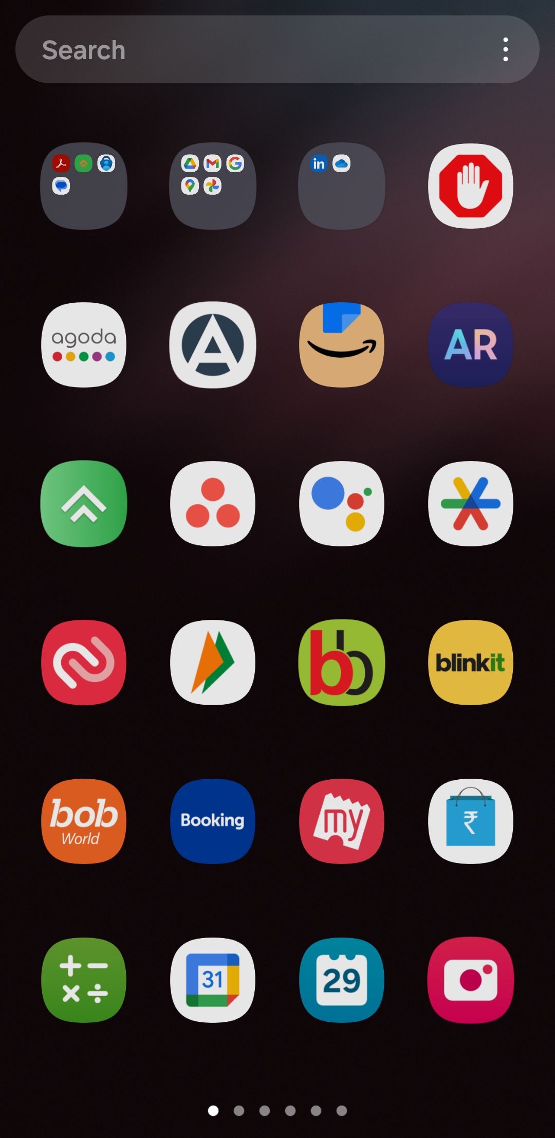 Apps screen without names on Samsung phone