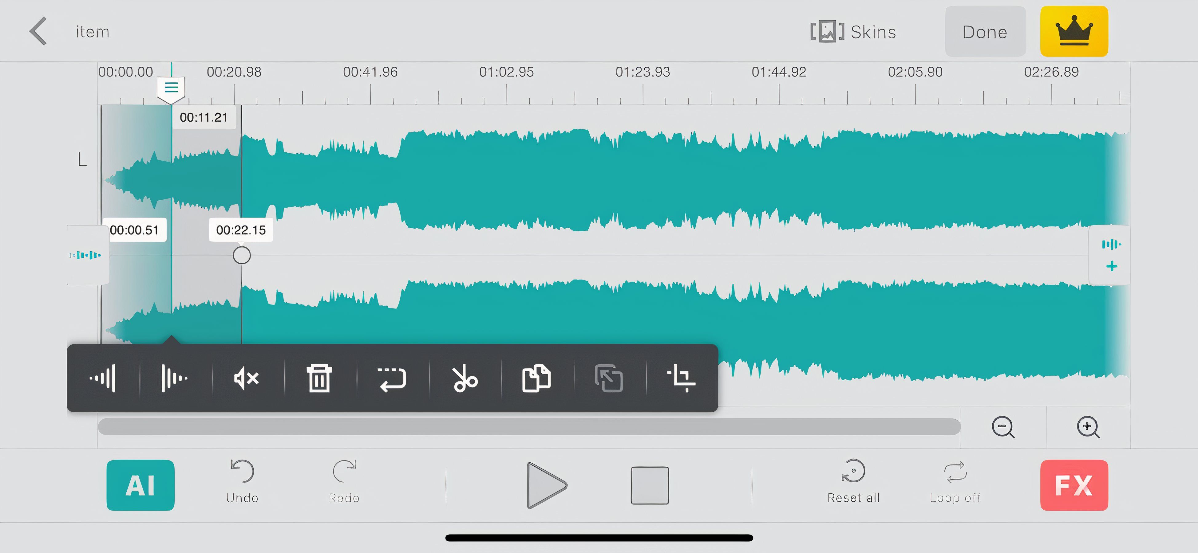 Audio Editor Screenshot from iPhone