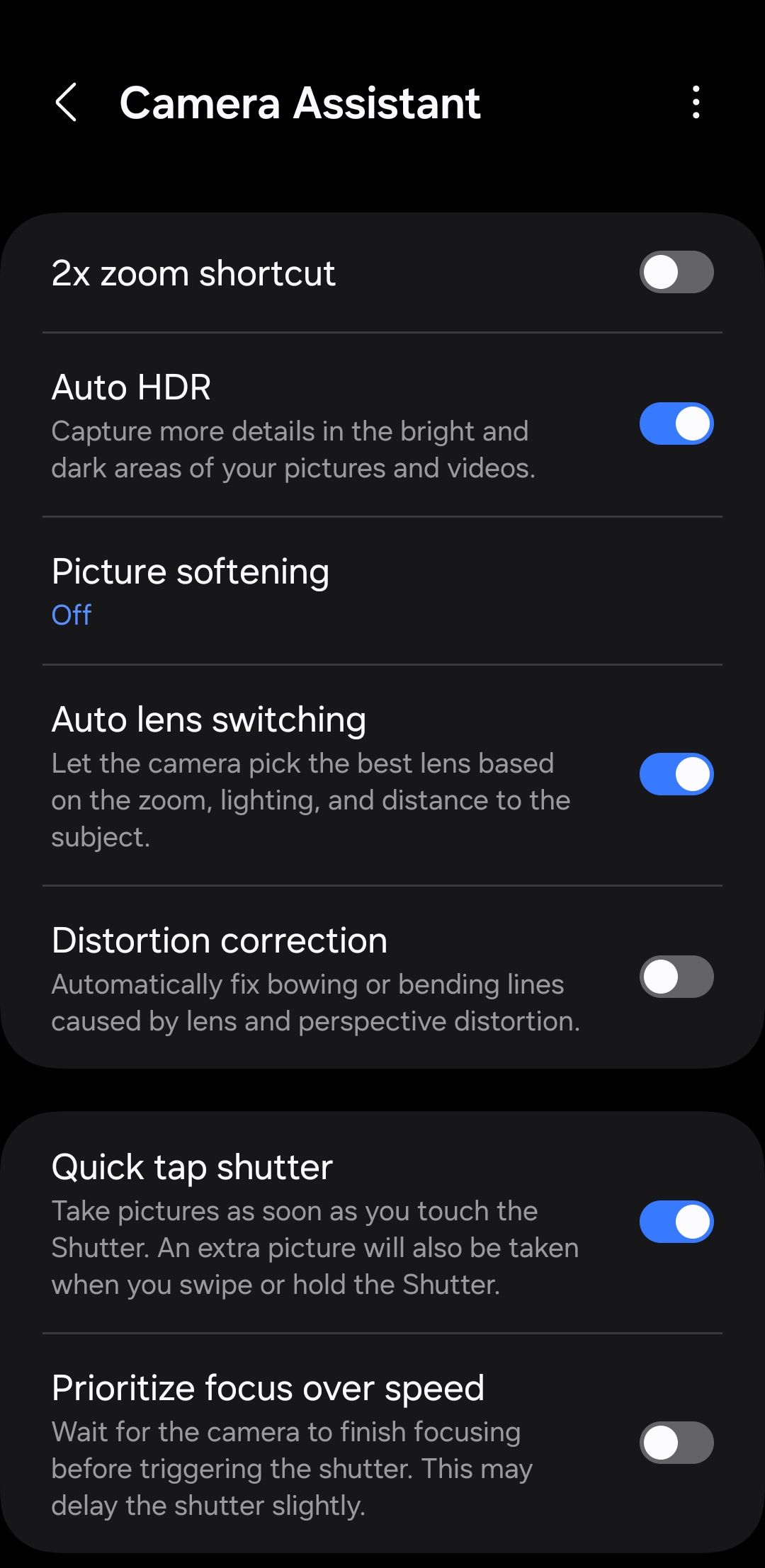 Camera assistant module on Samsung phone