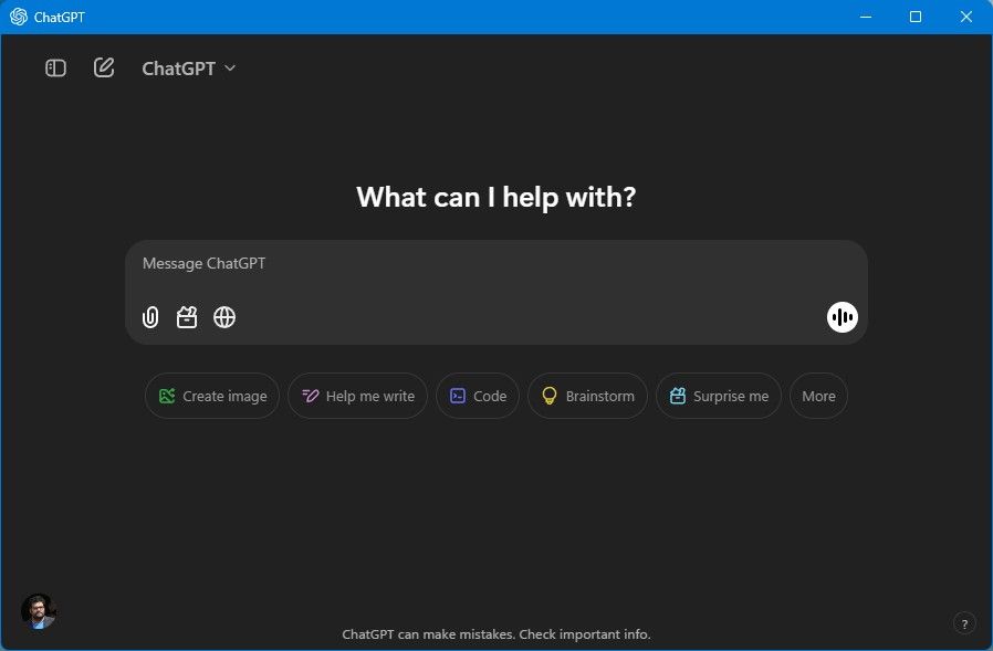 ChatGPT app on Windows 11