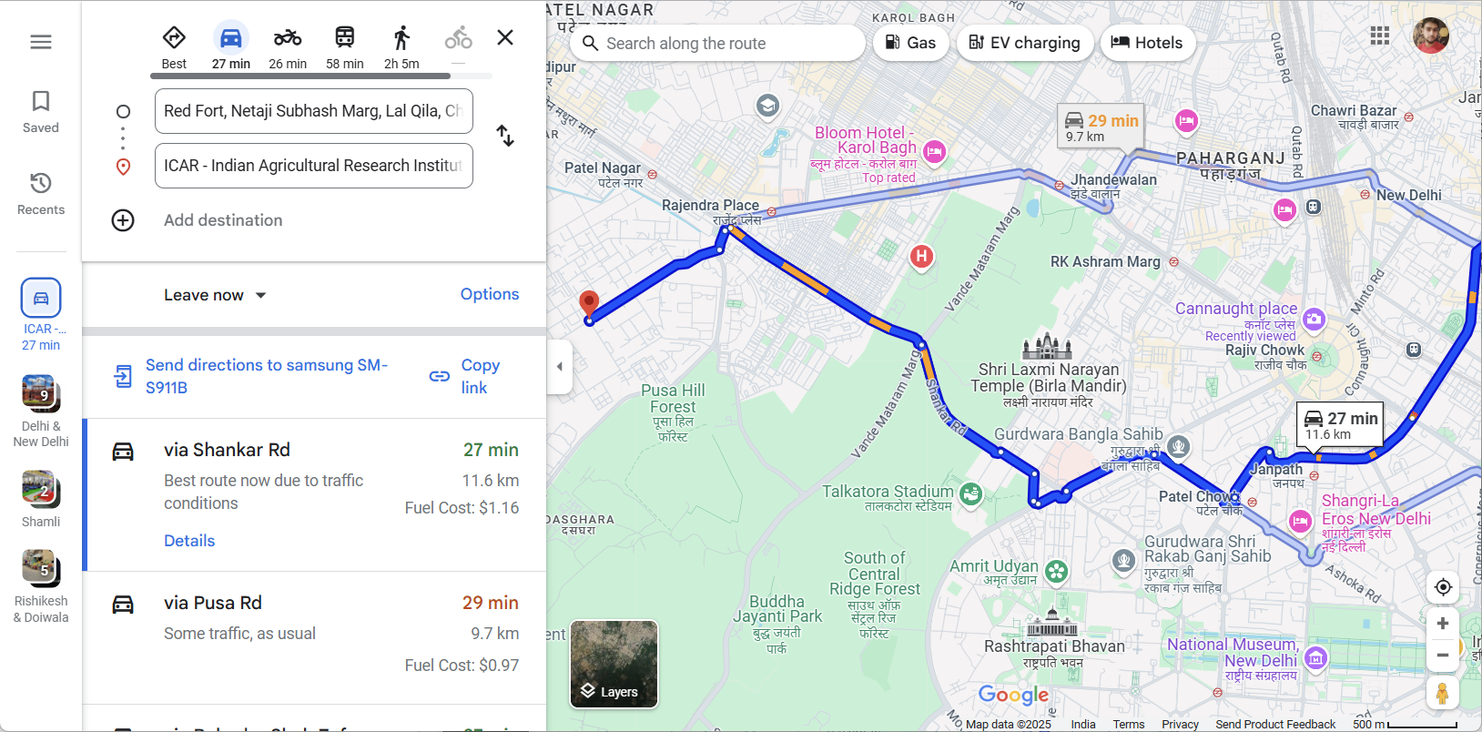 Chrome Extension showing fuel cost between two places