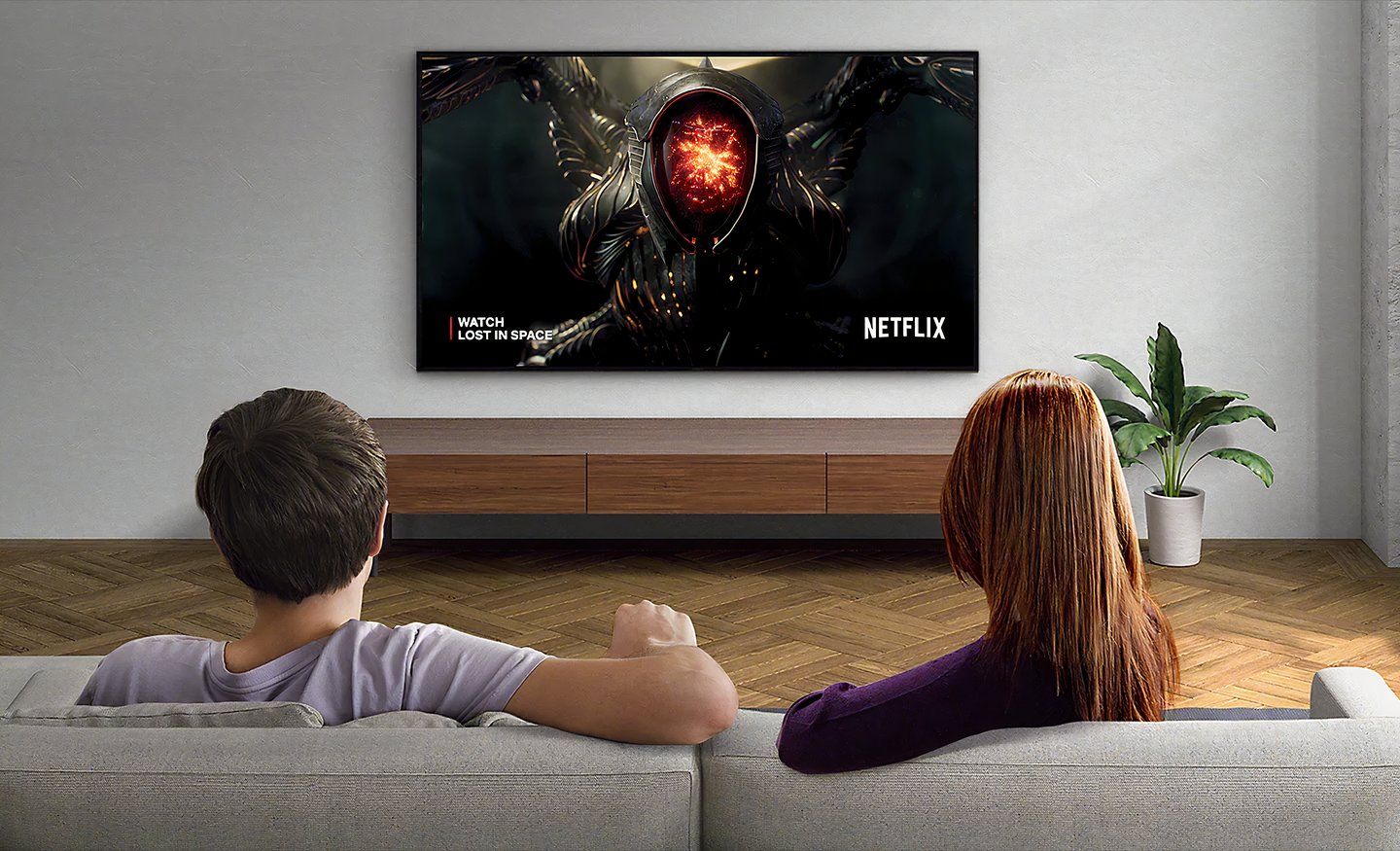 Couple Watching Netflix on Sony Bravia MiniLED TV