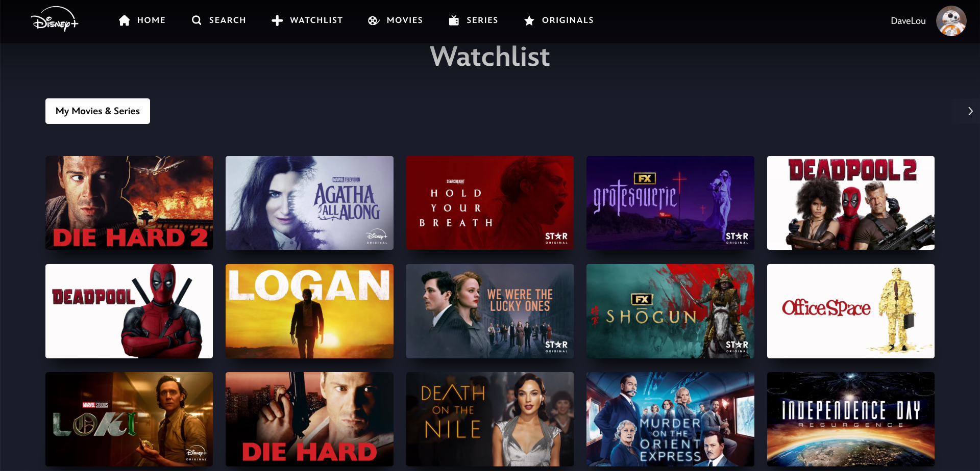 My Disney+ Watchlist