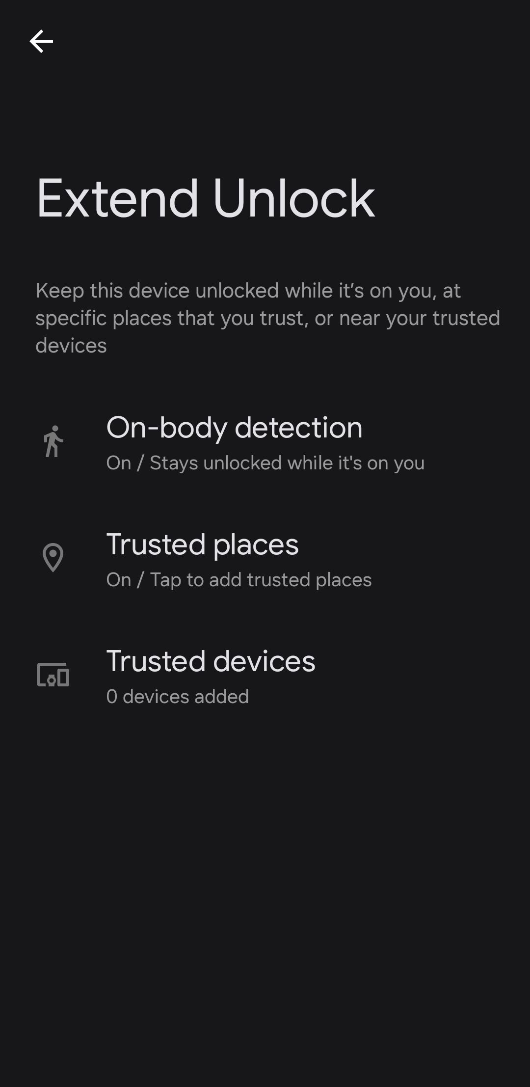 Extend Unlock menu on Android