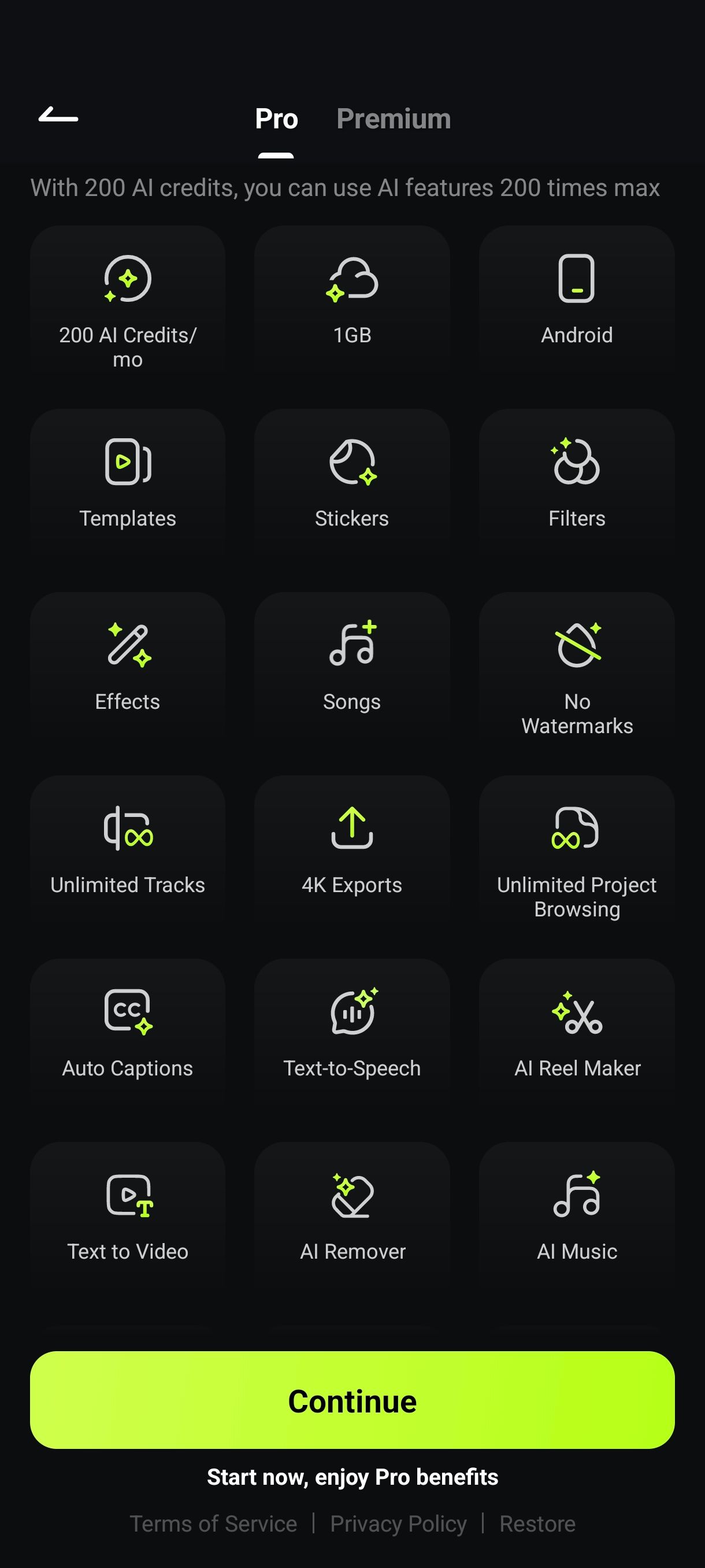 Filmora app tools