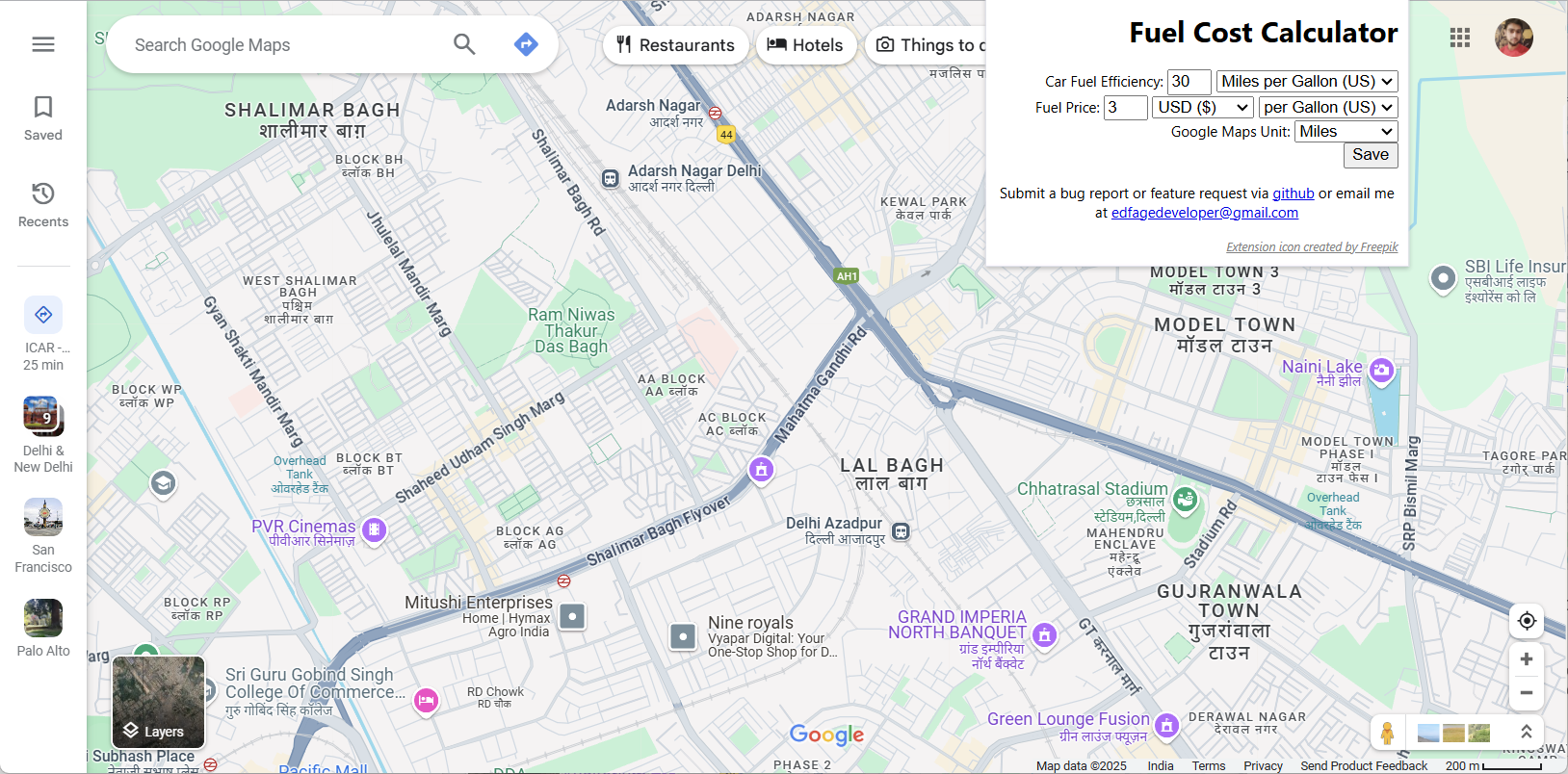 Fuel Cost Calculator Chrome Extension Setup