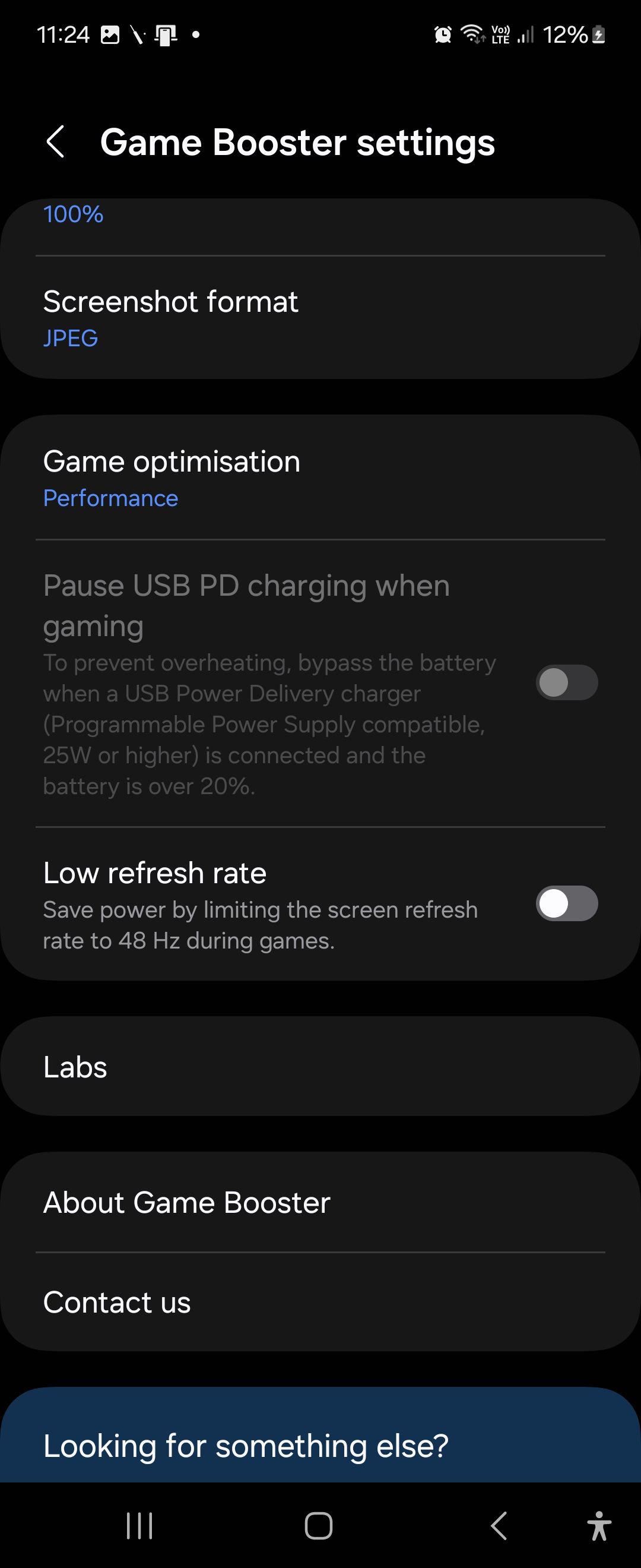 Game Booster App settings in Samsung Galaxy Z Flip 6