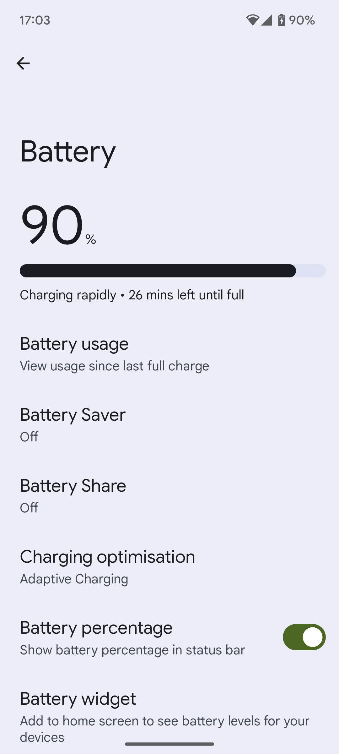 Google Pixel battery options