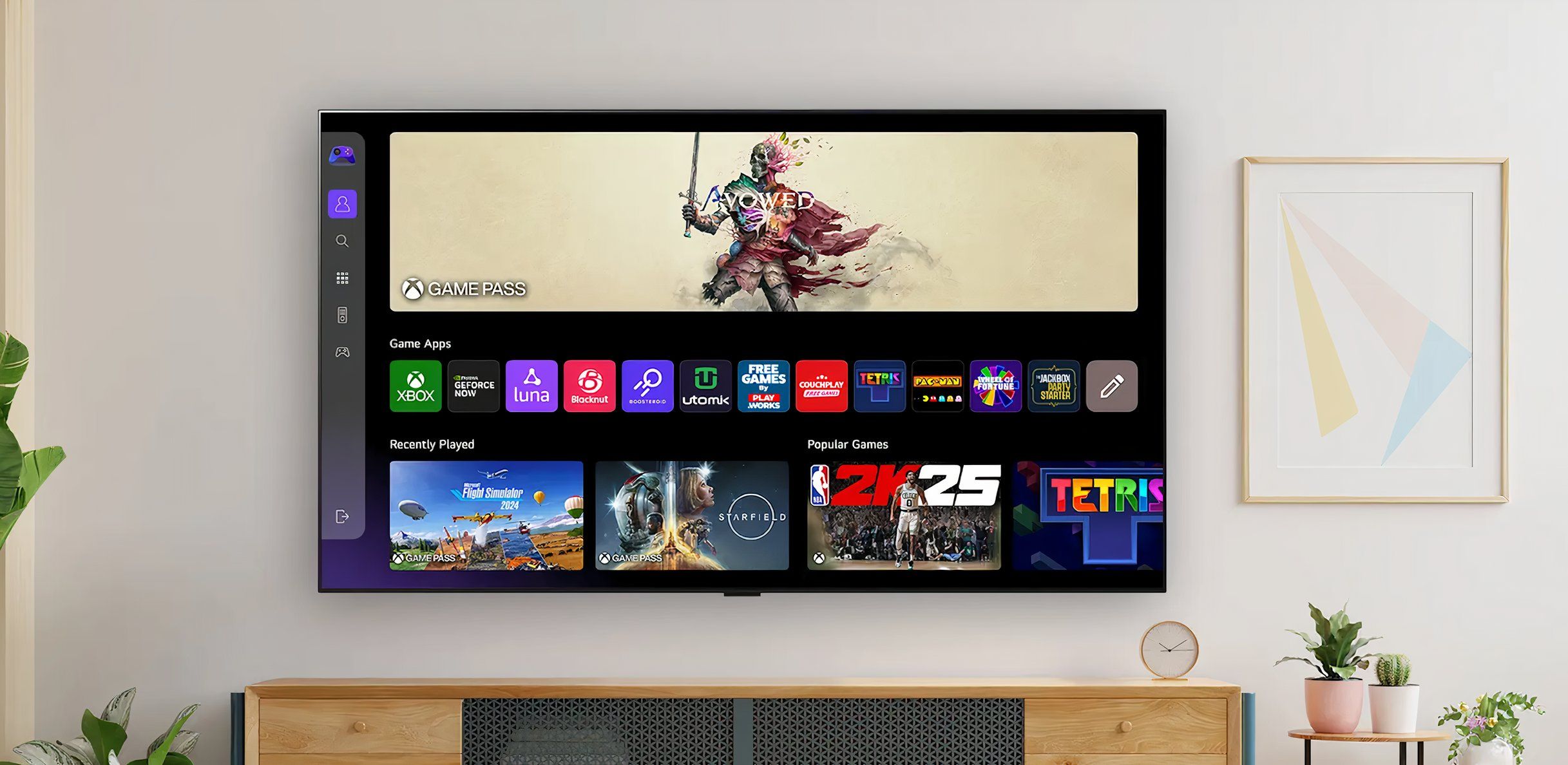 Cloud gaming on an LG TV.