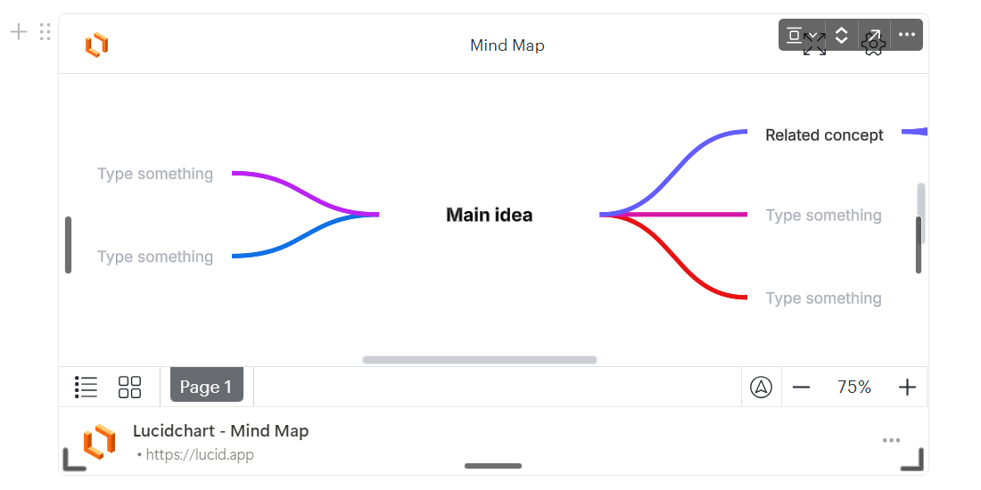 A Lucidchart preview in Notion.